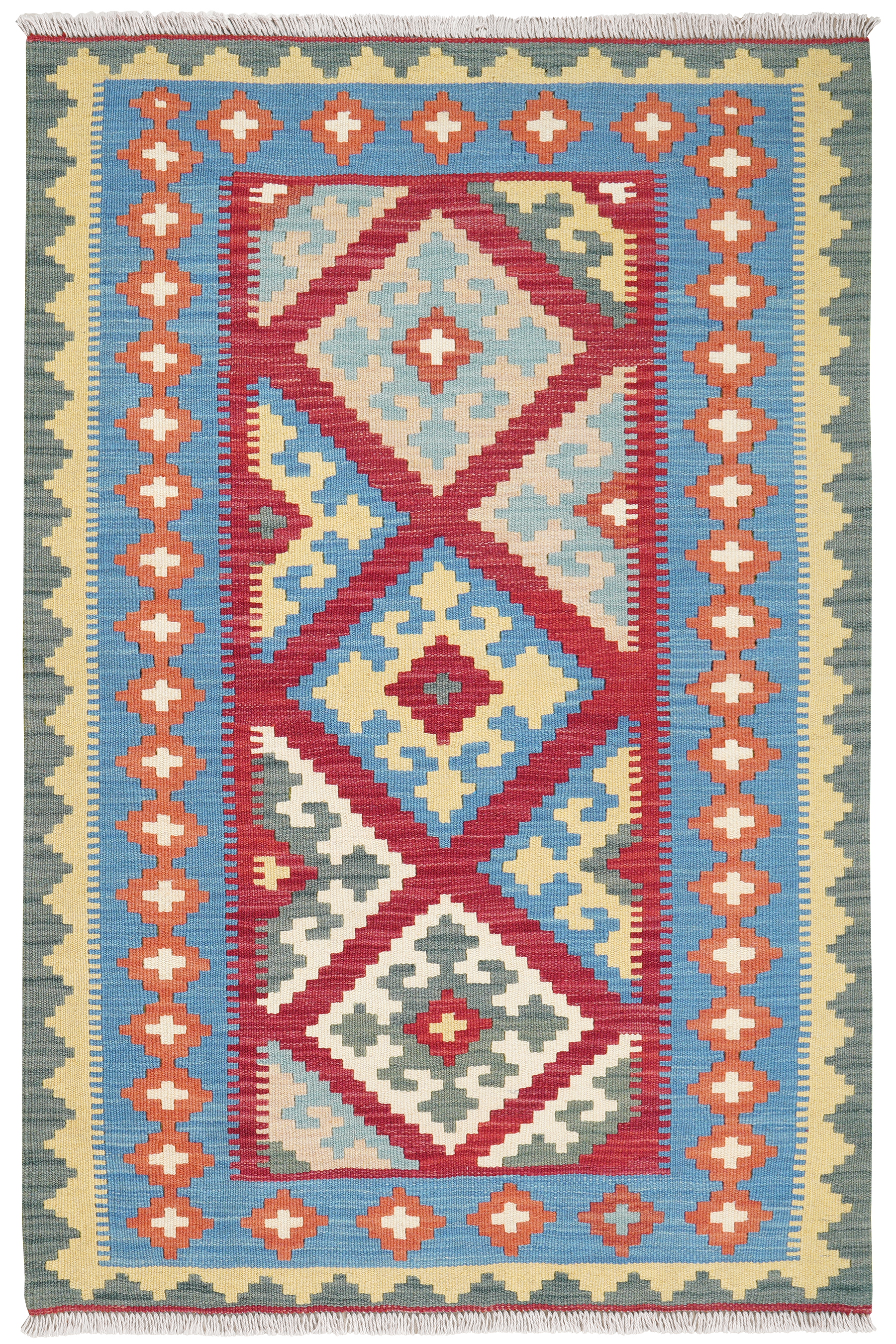 Kilim Gashgai Tappeto Lana Rosso