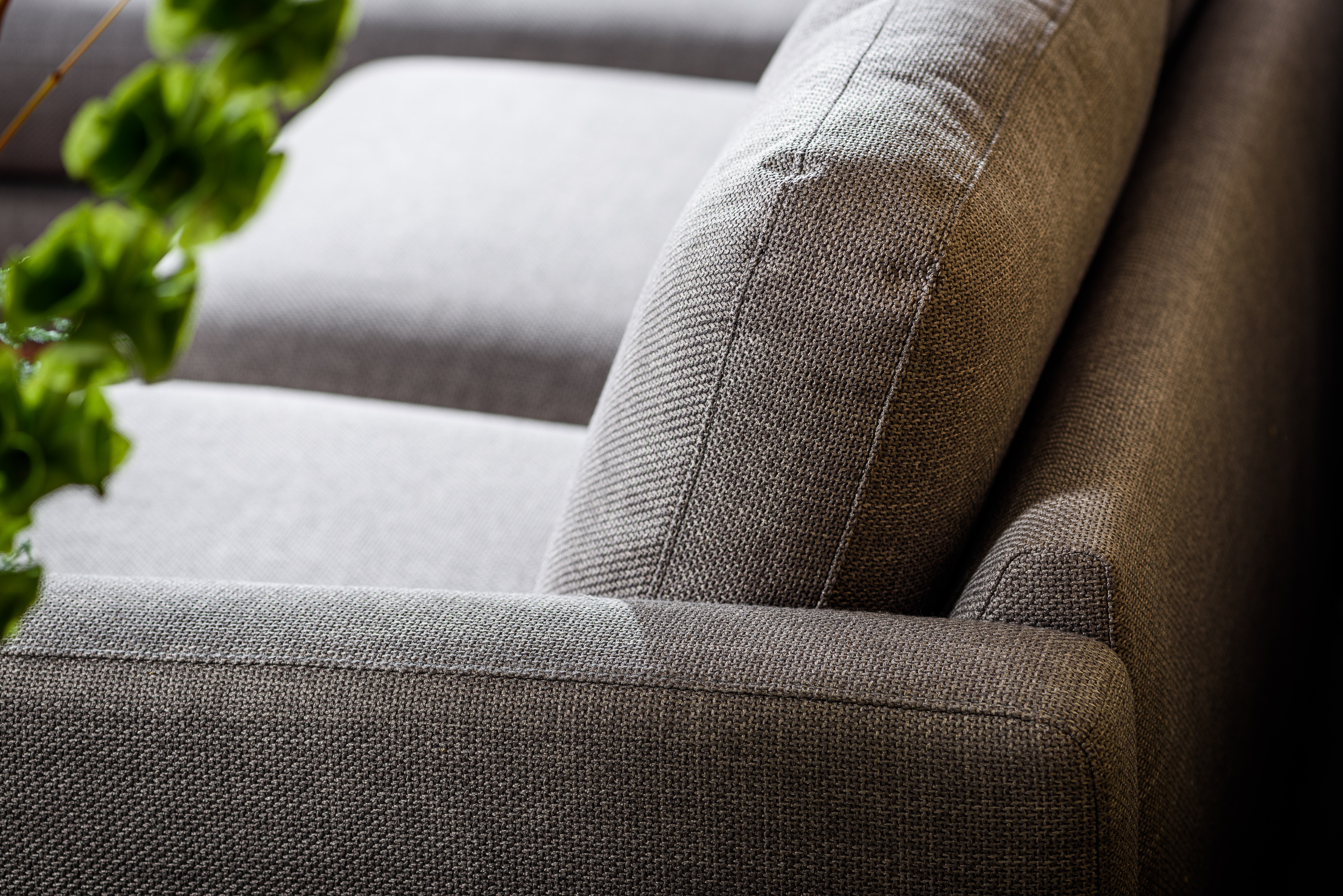 Sofa 3-Sitzer Chaiselongue Links Rechts Woven Grau