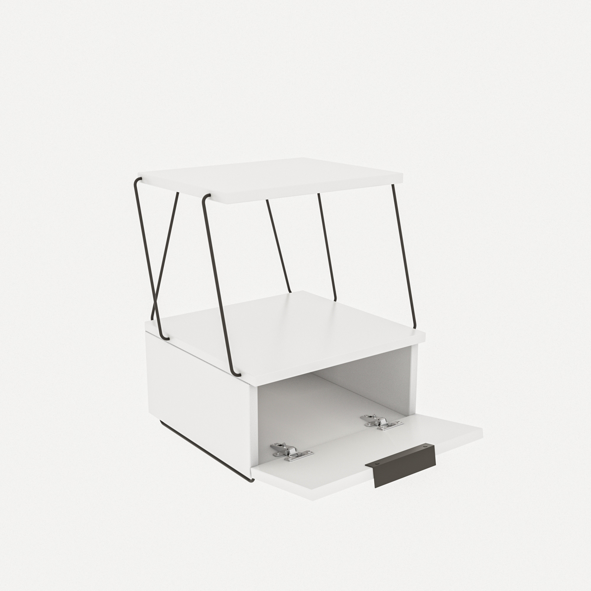 Tekoba Nightstand Wood Veneer White