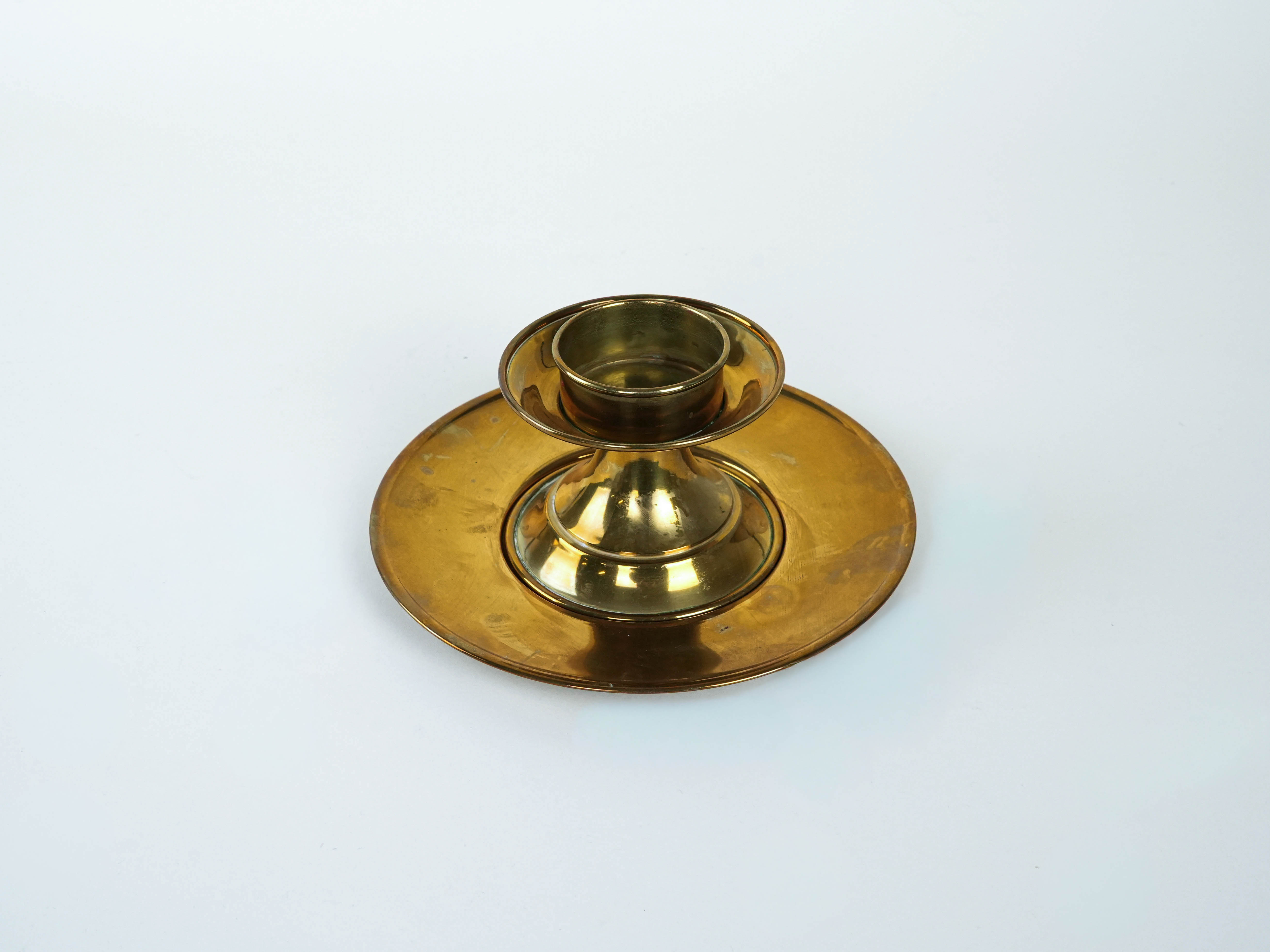 Brass candlestick with foot 1960s