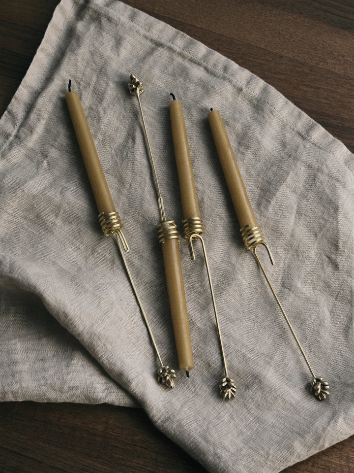 4x Forest Weihnachtsbaum Kerzenhalter Bronze