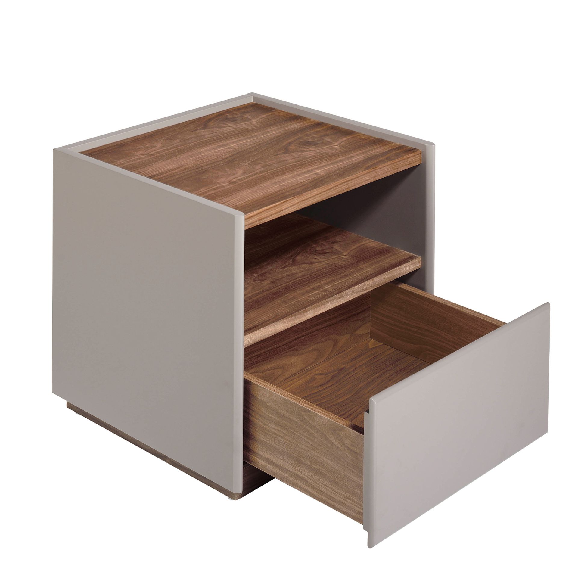 Beistelltisch Walnussfurnier Grau