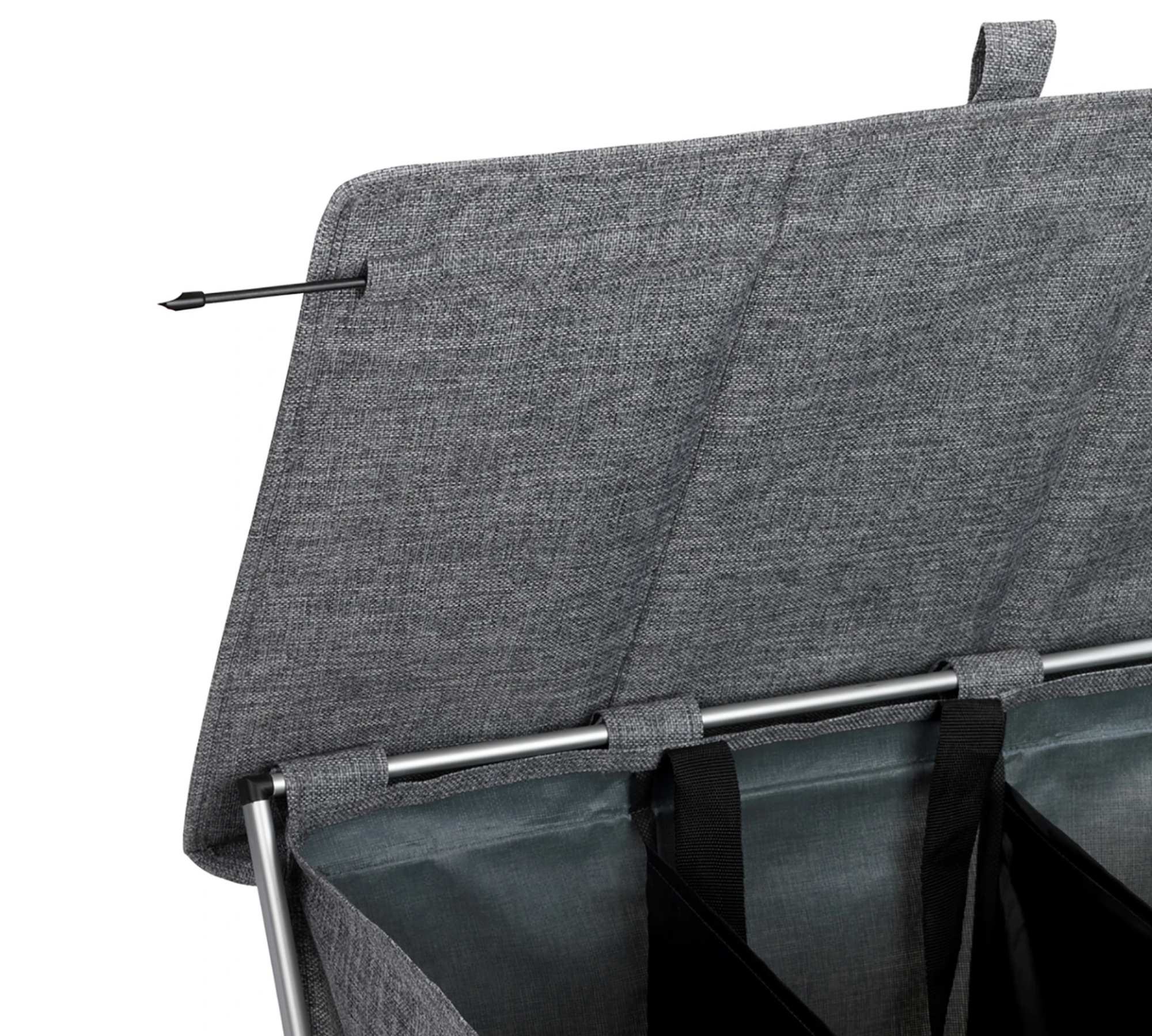 Wäschekorb Aluminium Textil Grau