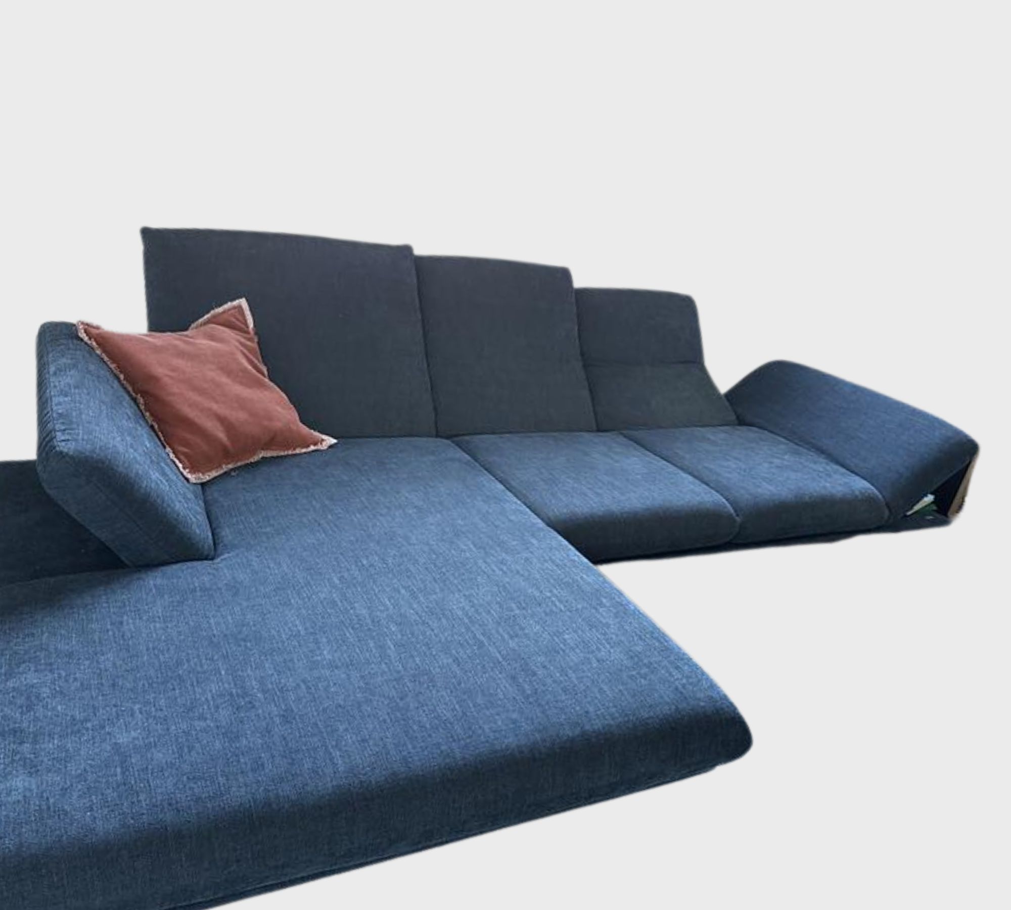 Sofa 3-Sitzer Récamiere Links Blau