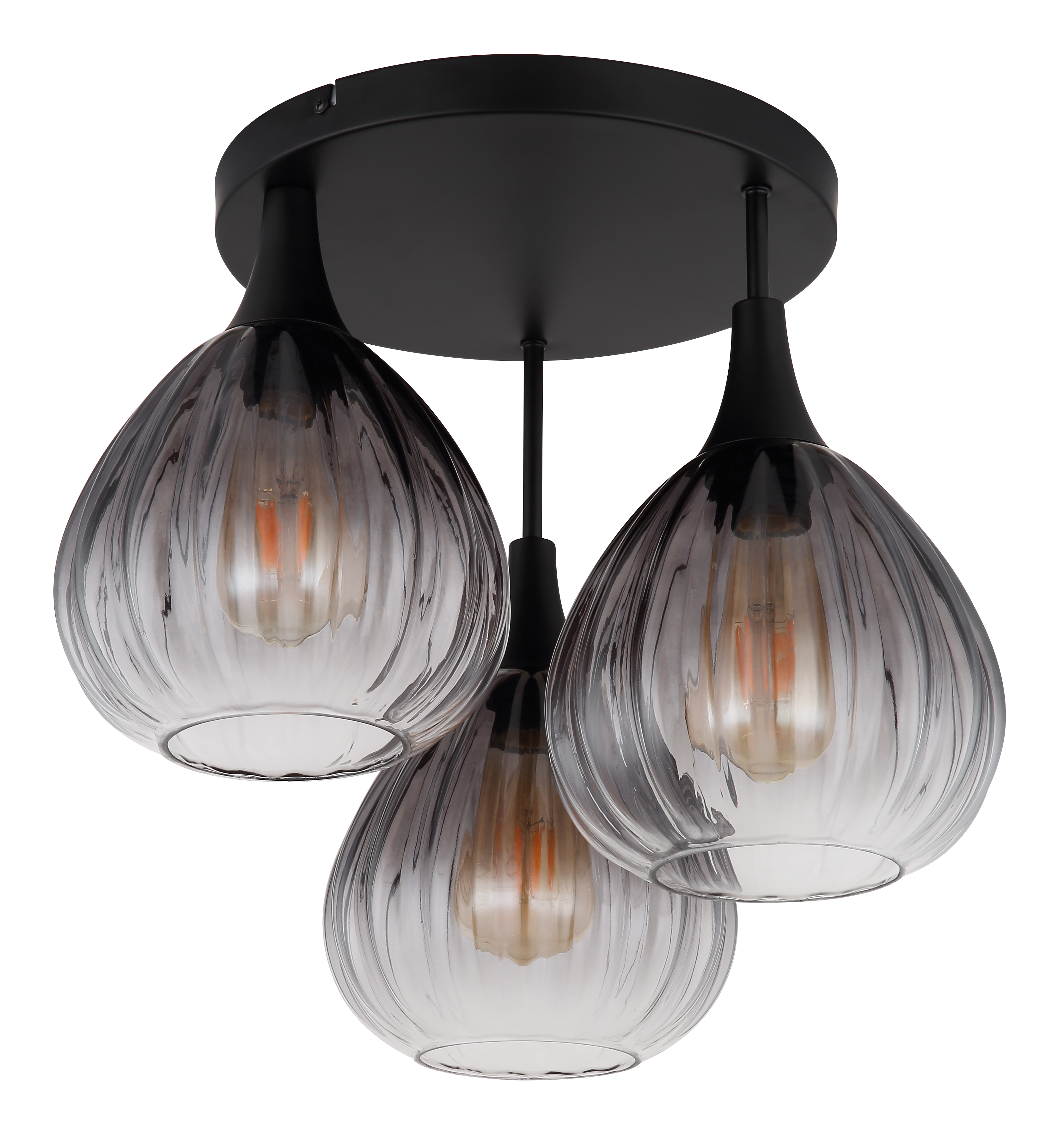 Ceiling light Olsen Type A Smoked Glass Black