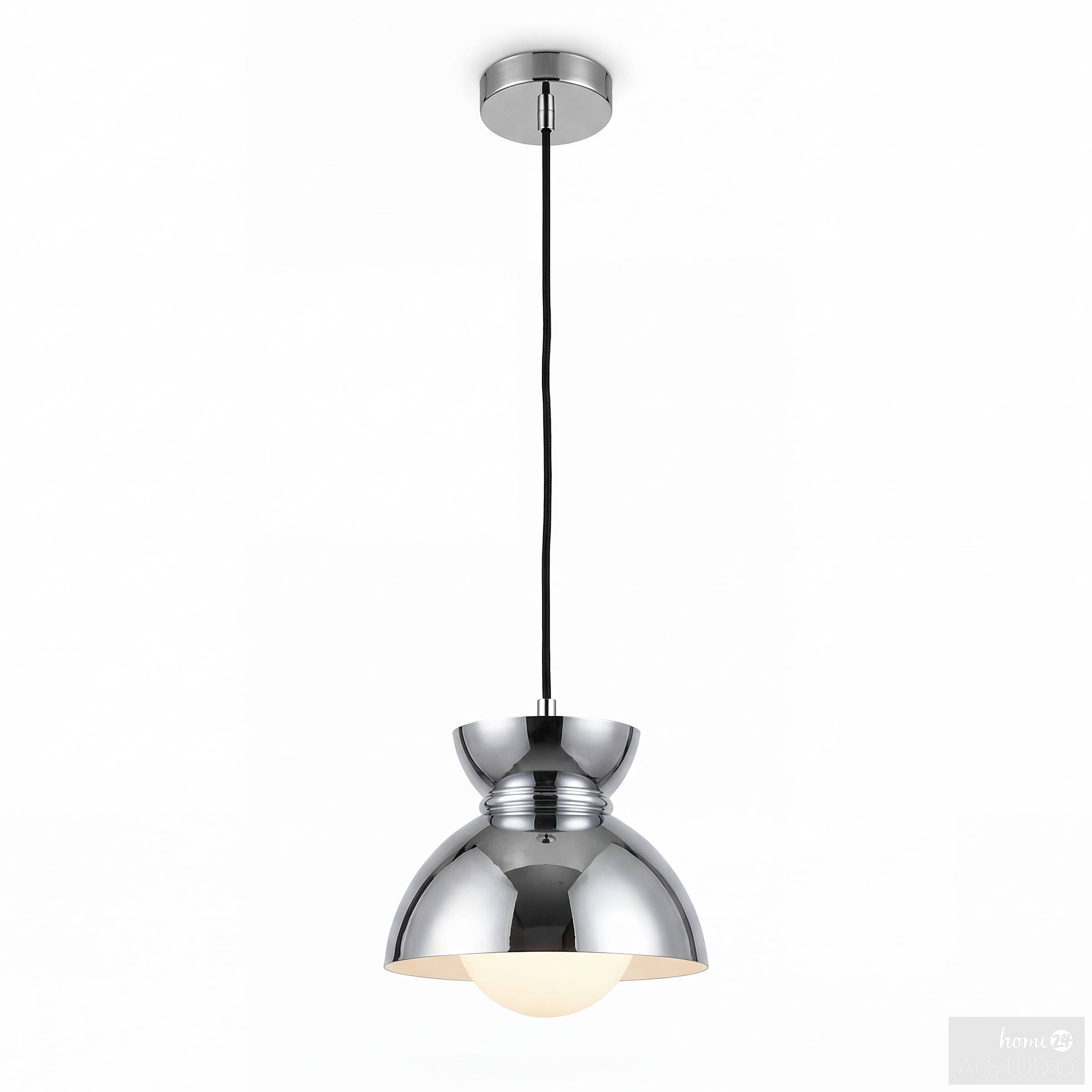 Quora Pendant Light 1-bulb Opal Glass Chrome