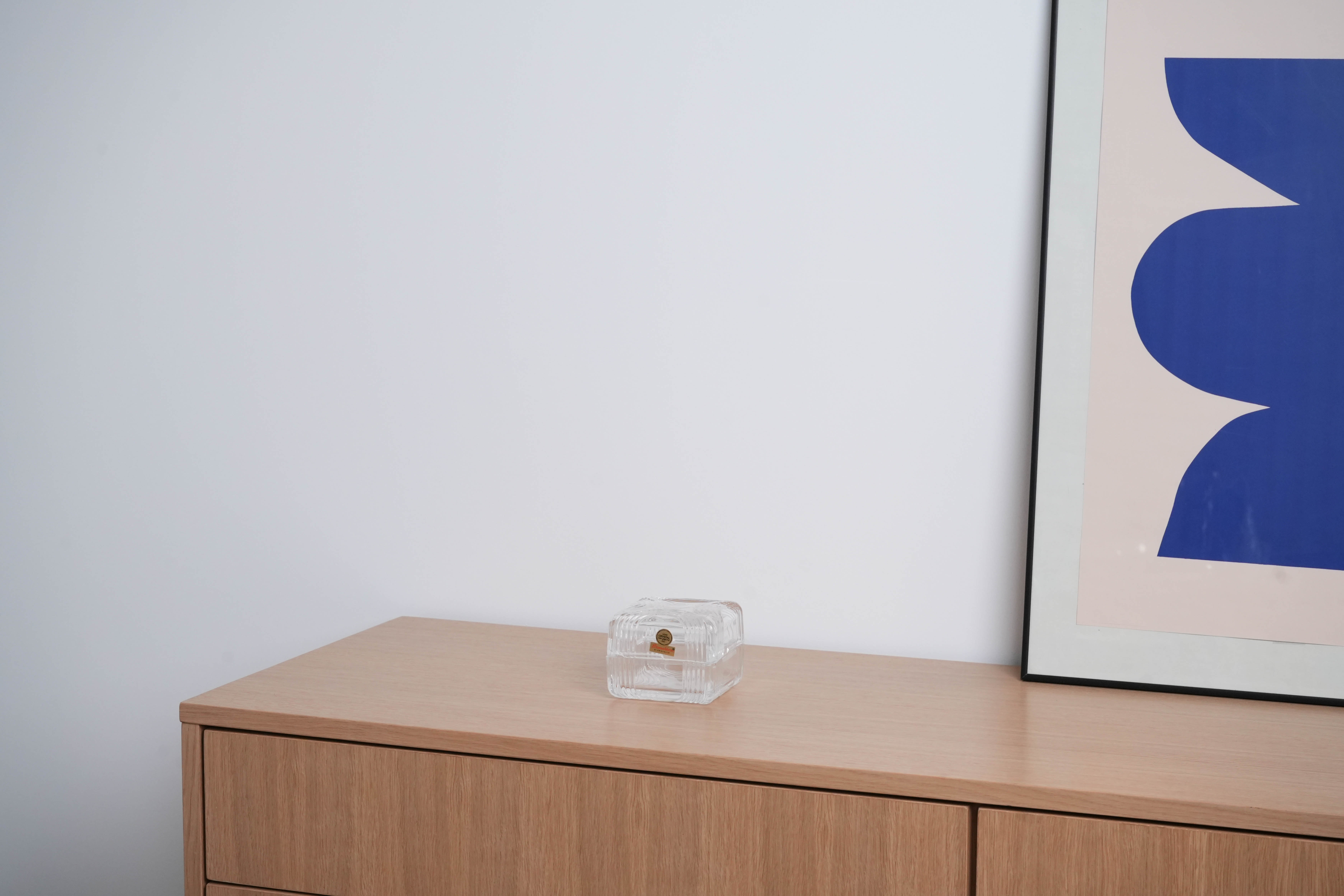 Crystal box lead glass transparent 1970s