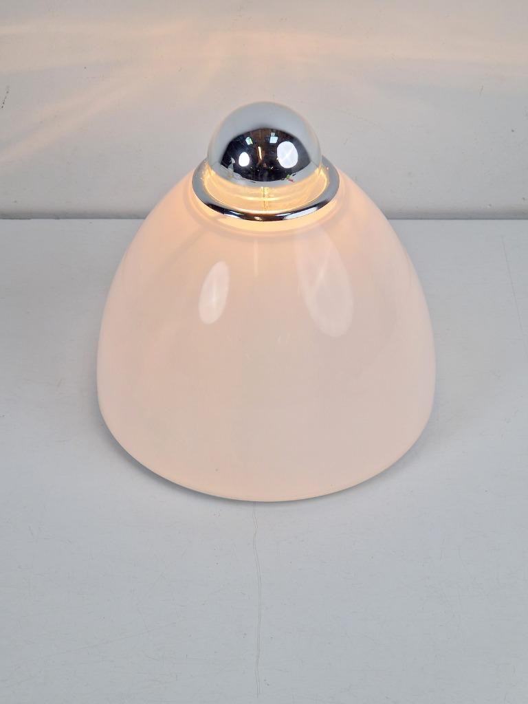 Vintage Kalias Wandleuchte Glas Metall Weiß