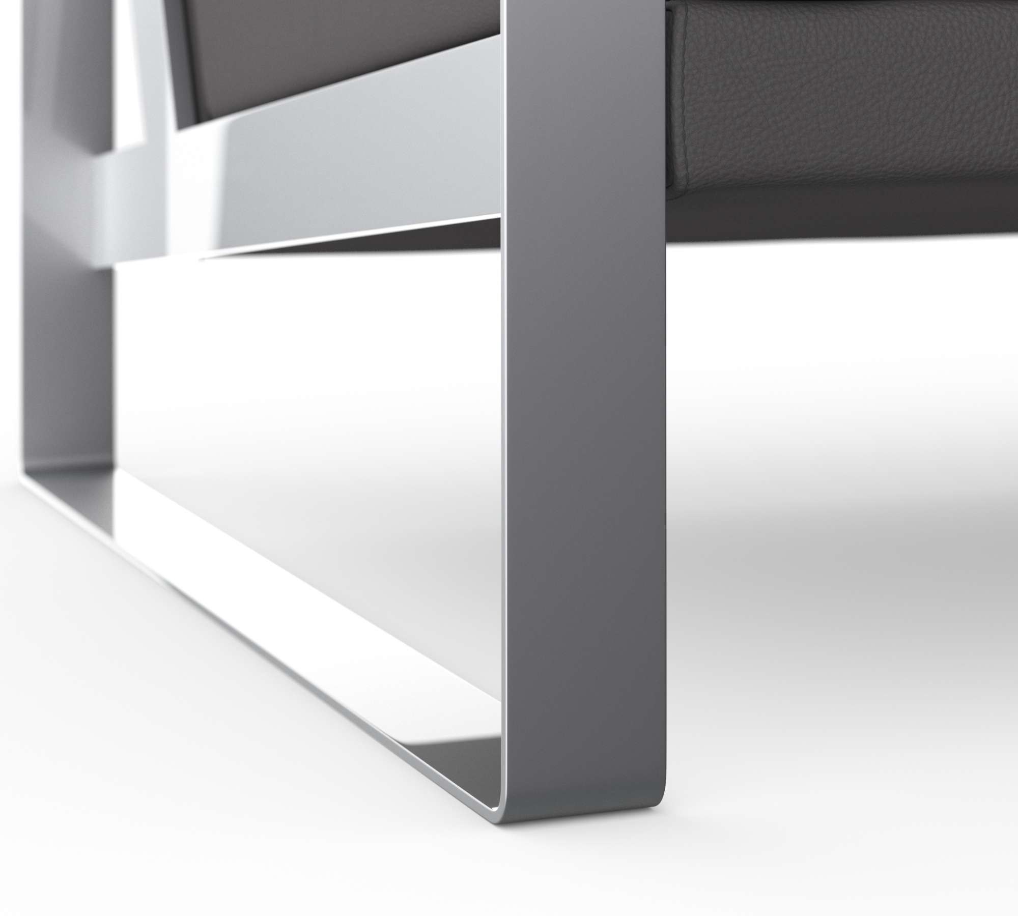 Frame Sofa 3-Sitzer Leder Grau