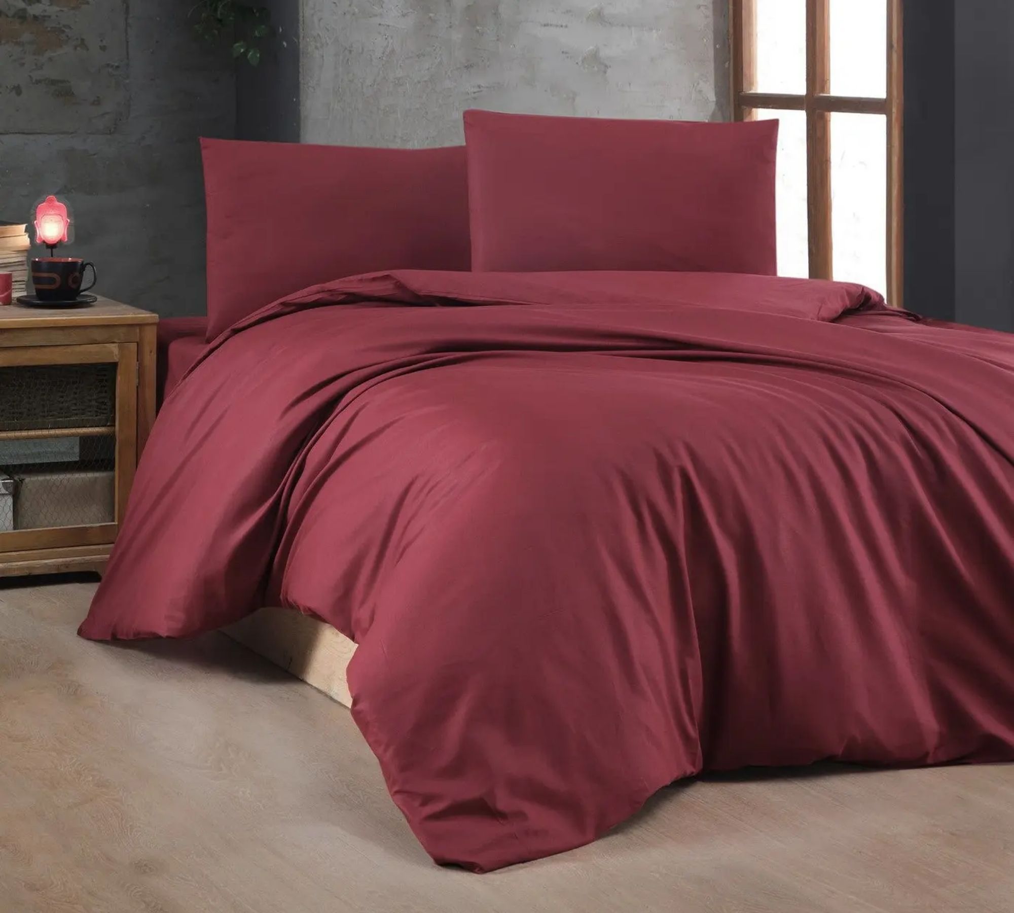 Bed & pillowcase Cotton Brown 135cm x 200cm