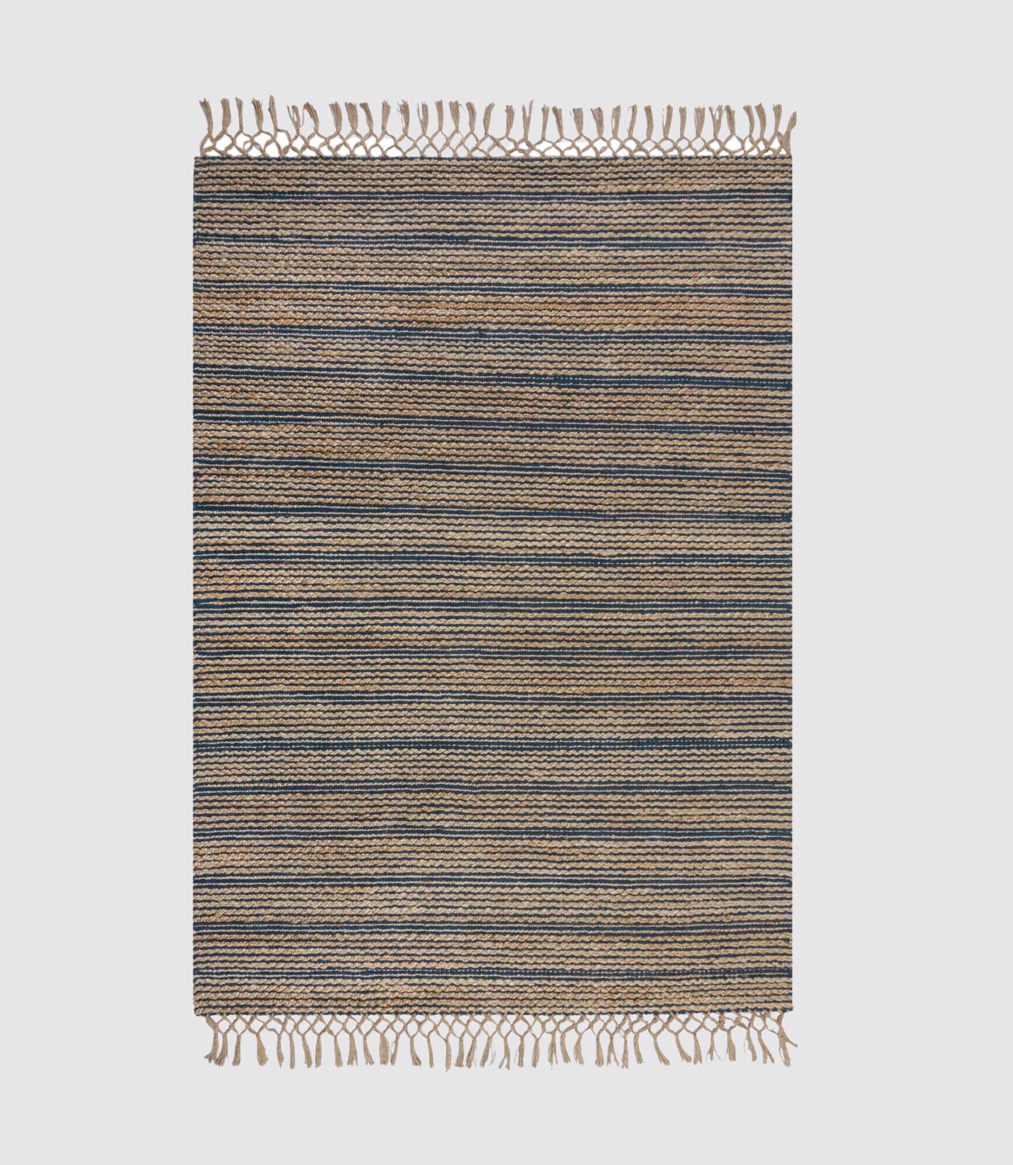 Jute-Chenille-Teppich Equinox Handgewebt Navy 160x230