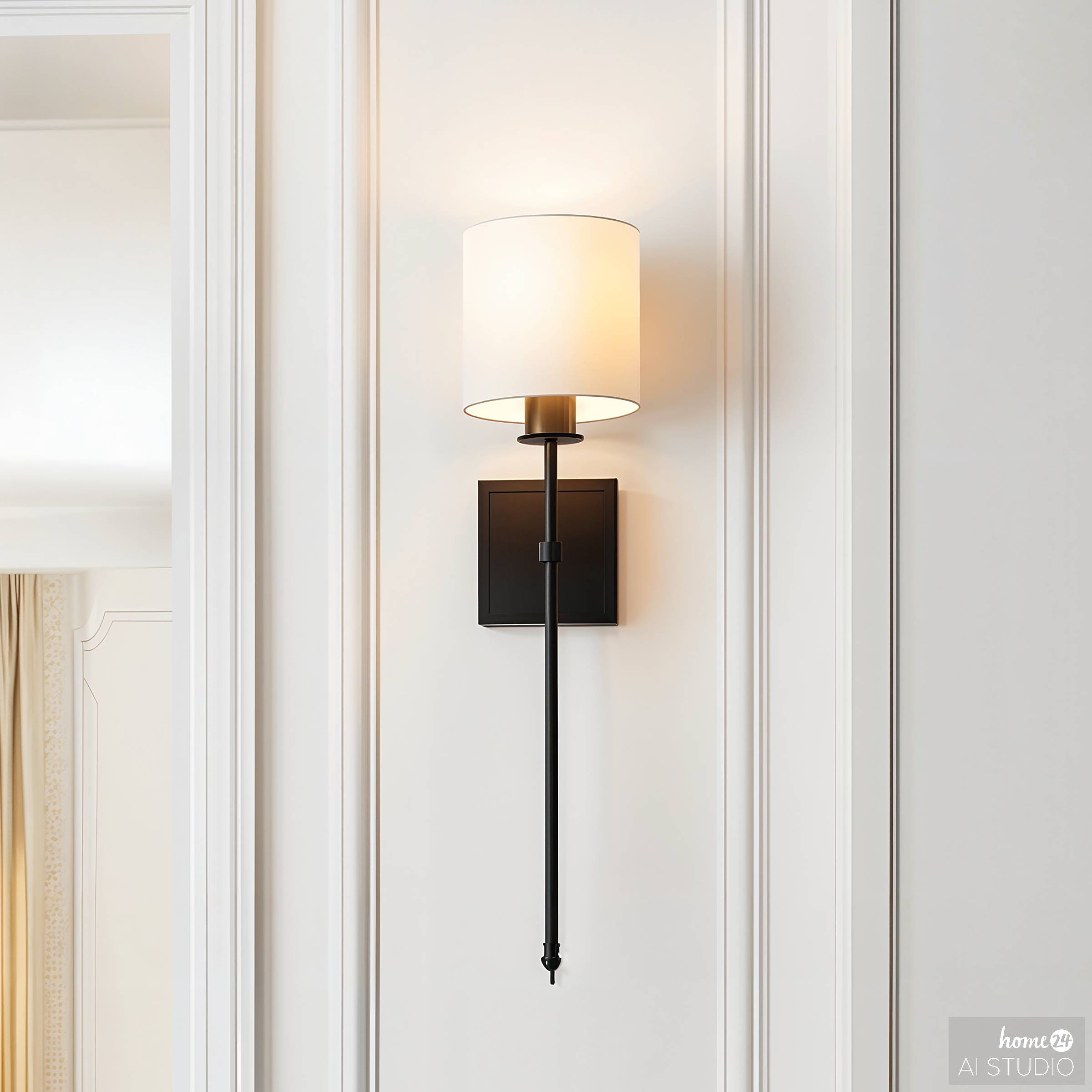 Este Wall Lamp with Rechargeable Bulb White Black