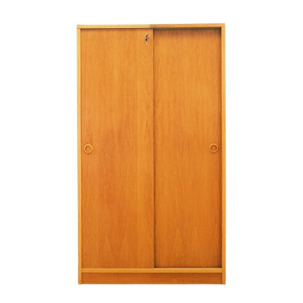 Vintage Kleiderschrank Holz Beige 1960er Jahre