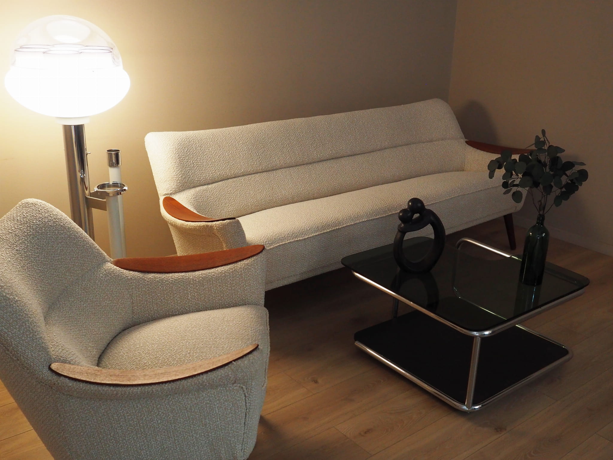 Wohnzimmer-Set Beige 1970er Jahre