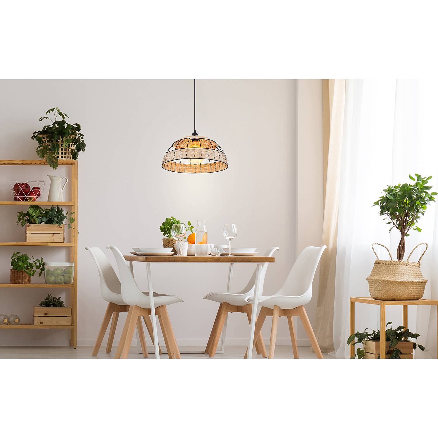 Pendant lamp Spot Rattan Iron