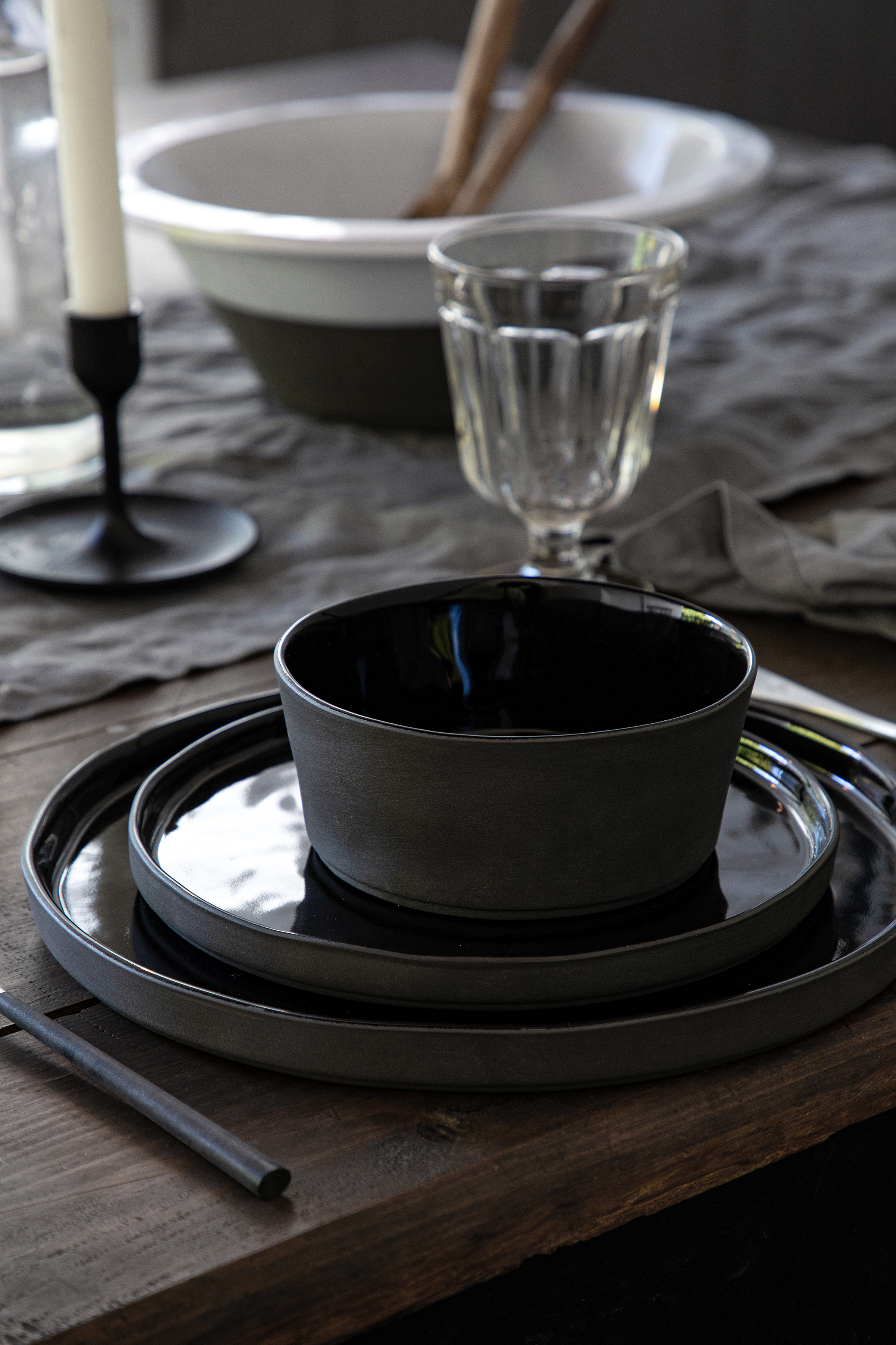 Lagoa Eco Typ B Kombiservice 5-Teilig Keramik Taupe Schwarz