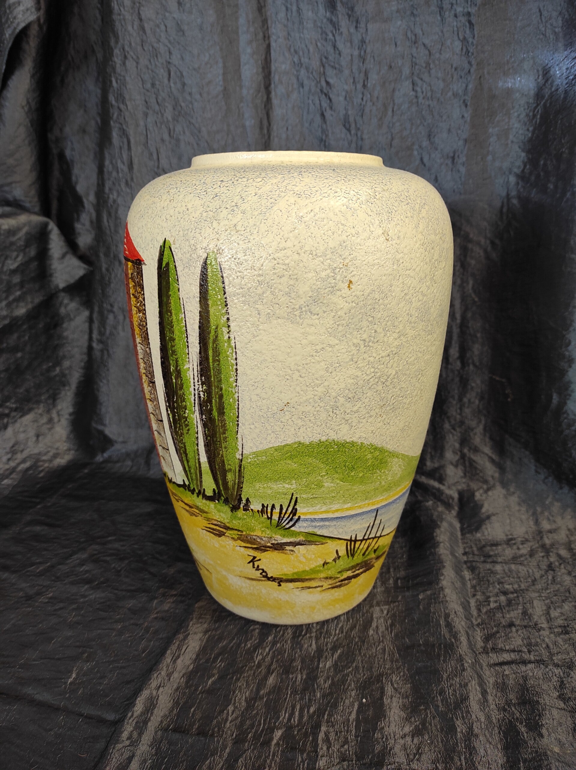 Vintage Vase Keramik Mehrfarbig