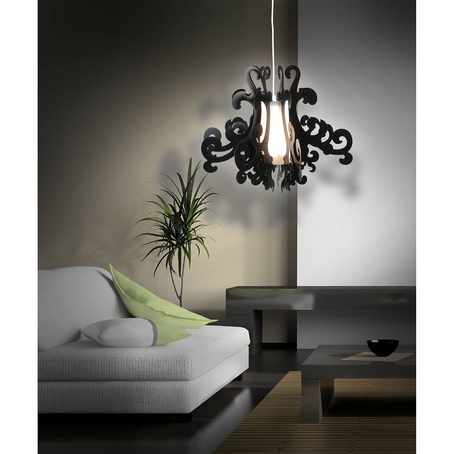 1-Flame Youngtown Chandelier Black
