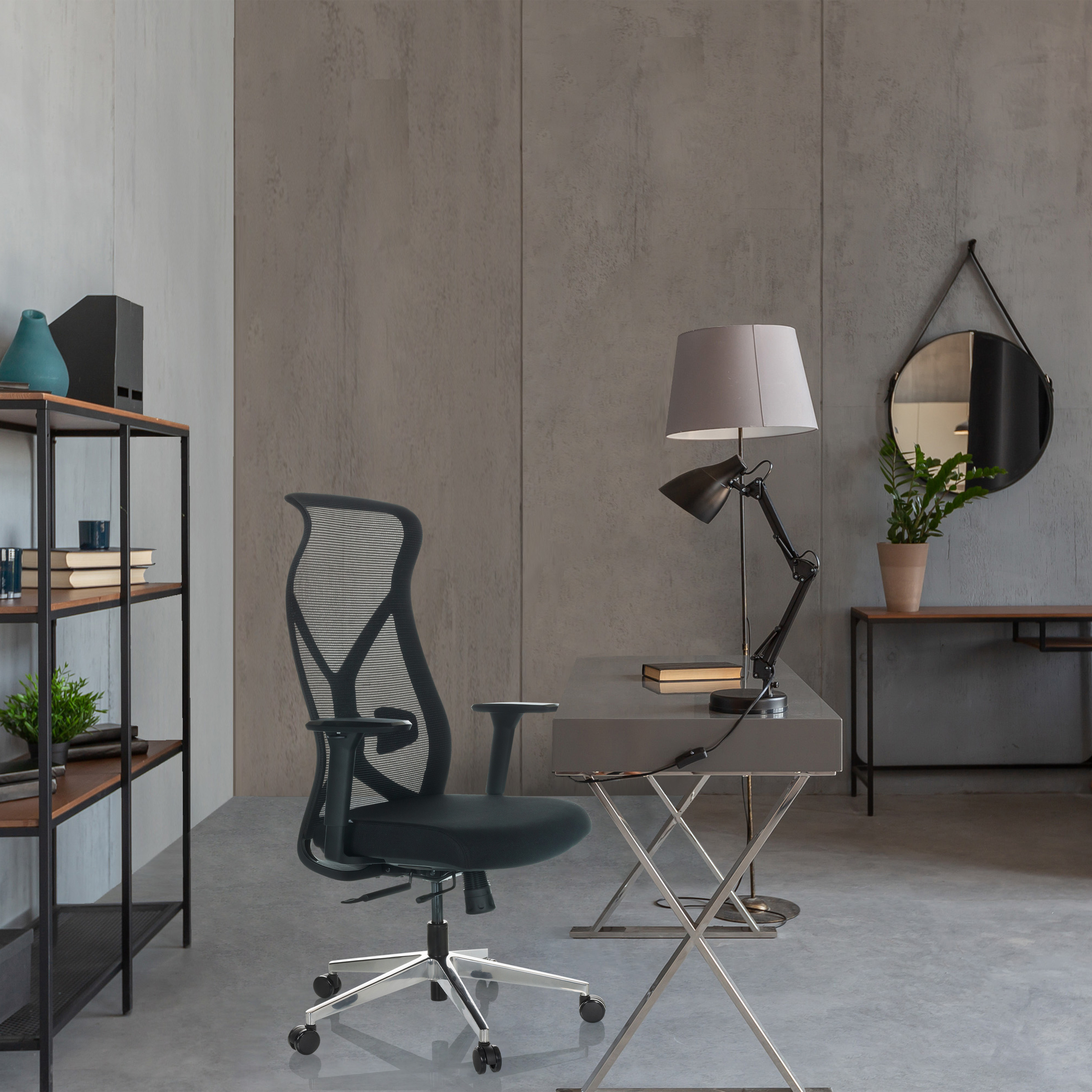 AZURRO B Bürostuhl Netzstoff Schwarz