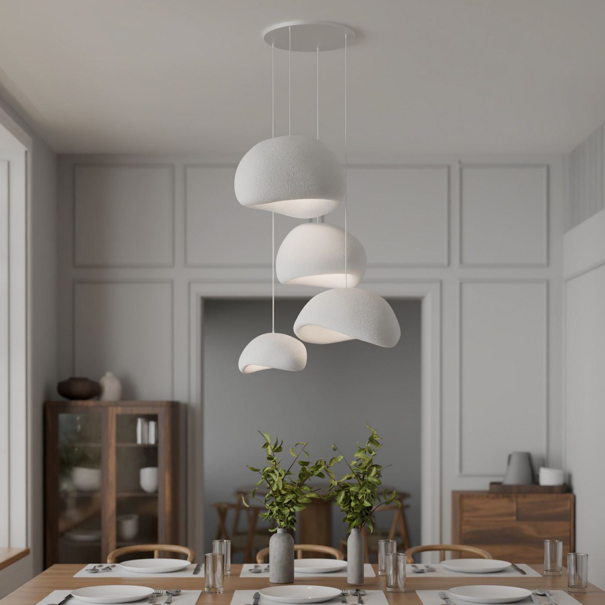 4-Flammig Wabi Sabi Sabi Glows Pendelleuchte Weiß