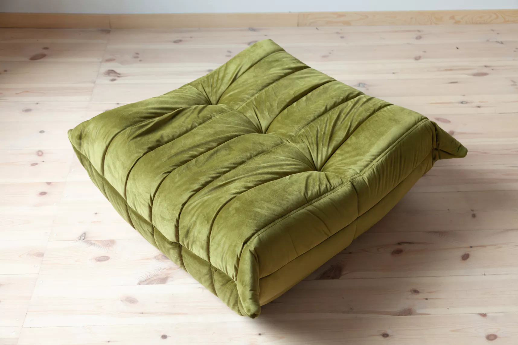 Togo Ottoman Velvet Olive Green