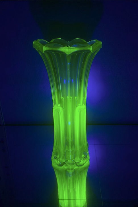 Vintage Vase Glas Türkis 1958