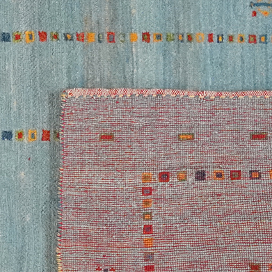 Rizbaf Gabbeh Teppich Wolle Blau