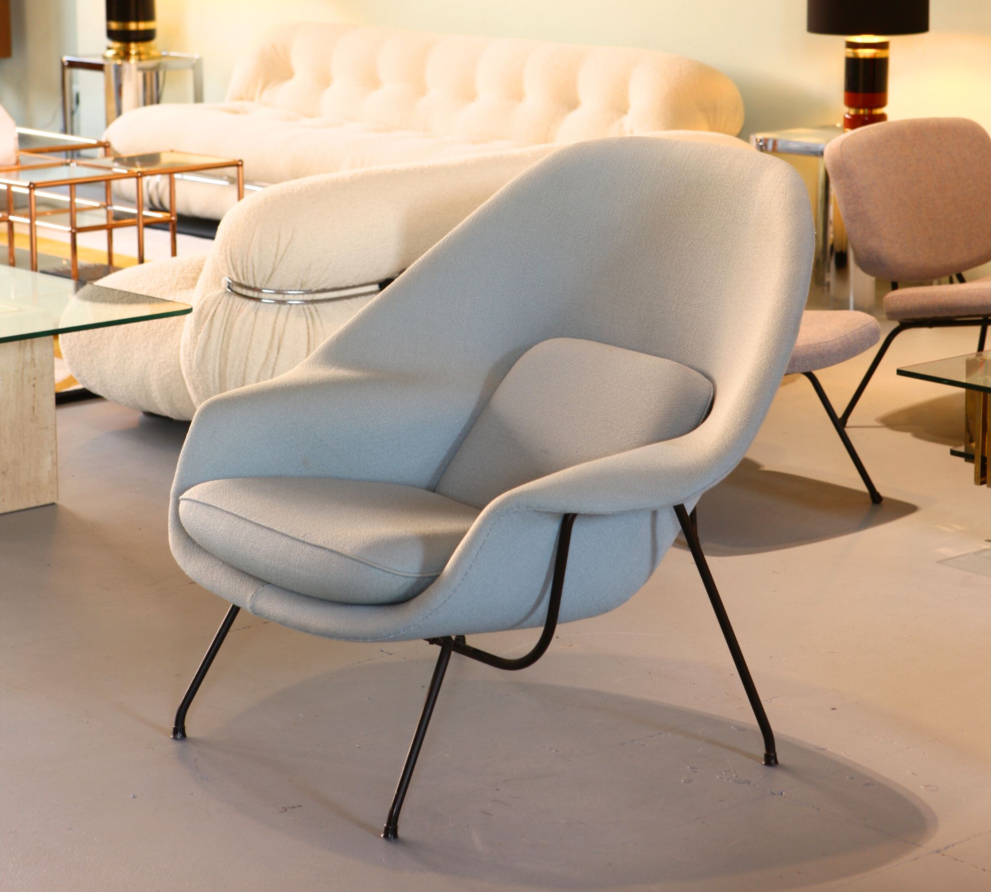 Womb Chair mit Ottomane Eero Saarinen 1960er Jahre