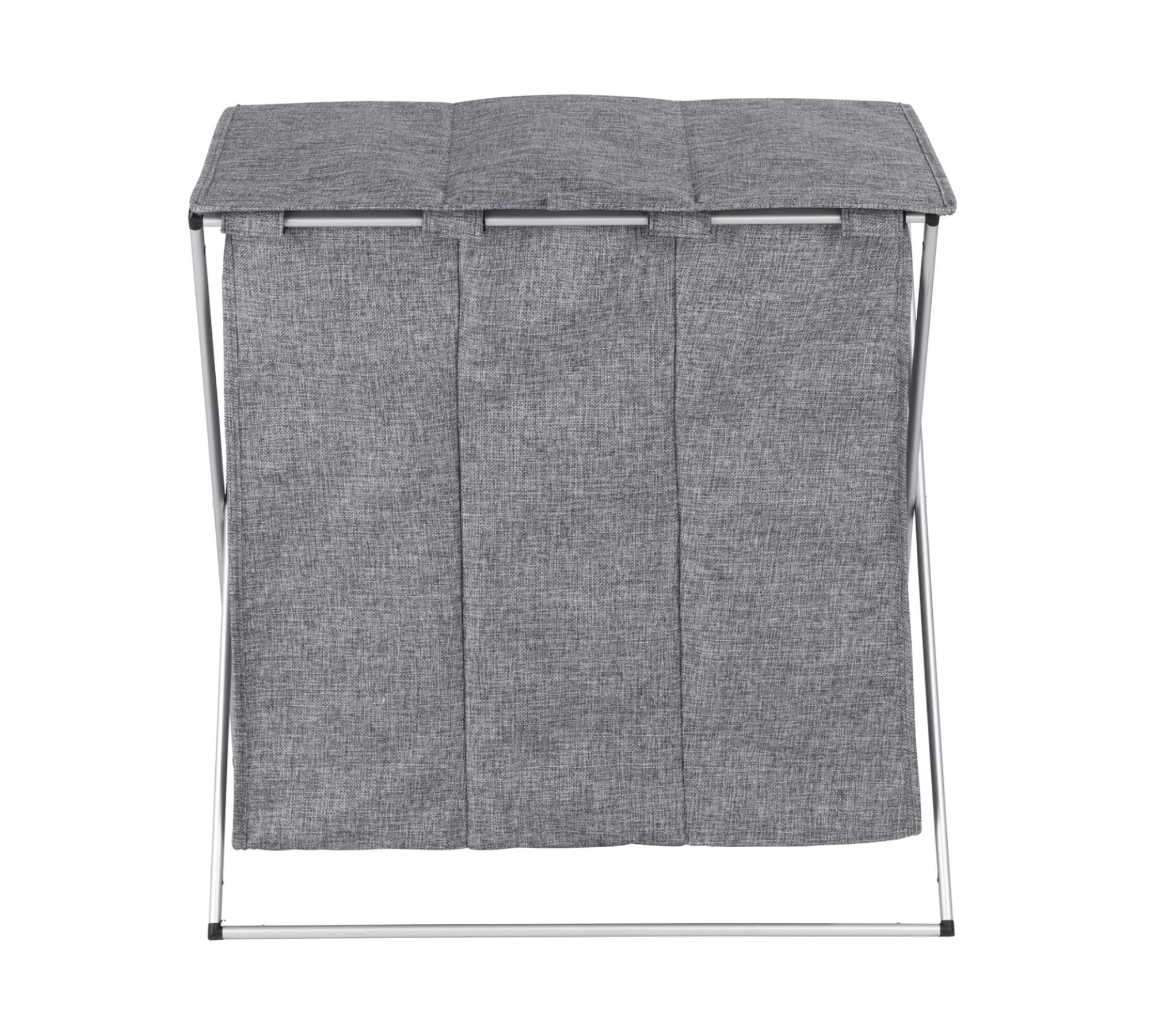 Wäschekorb Aluminium Textil Grau