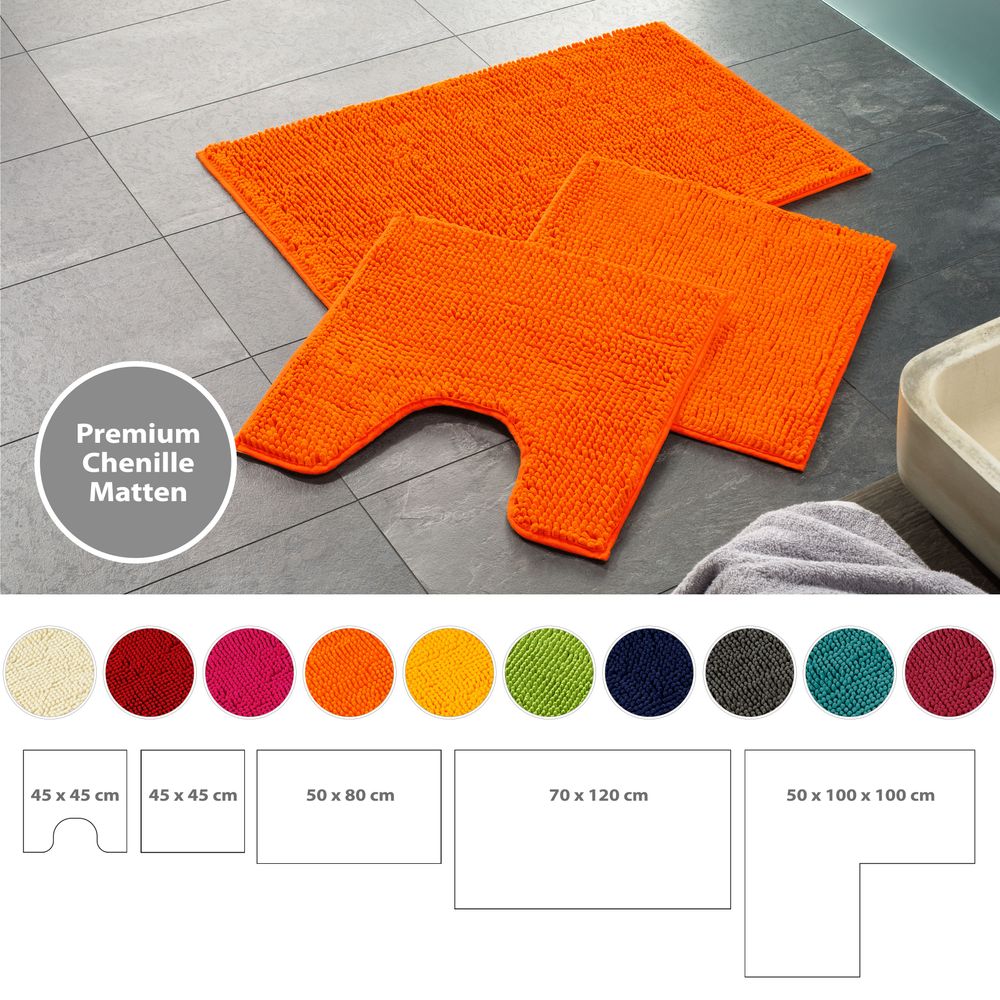 Mikrofaser Badematte Orange Öko-Tex Standard 100