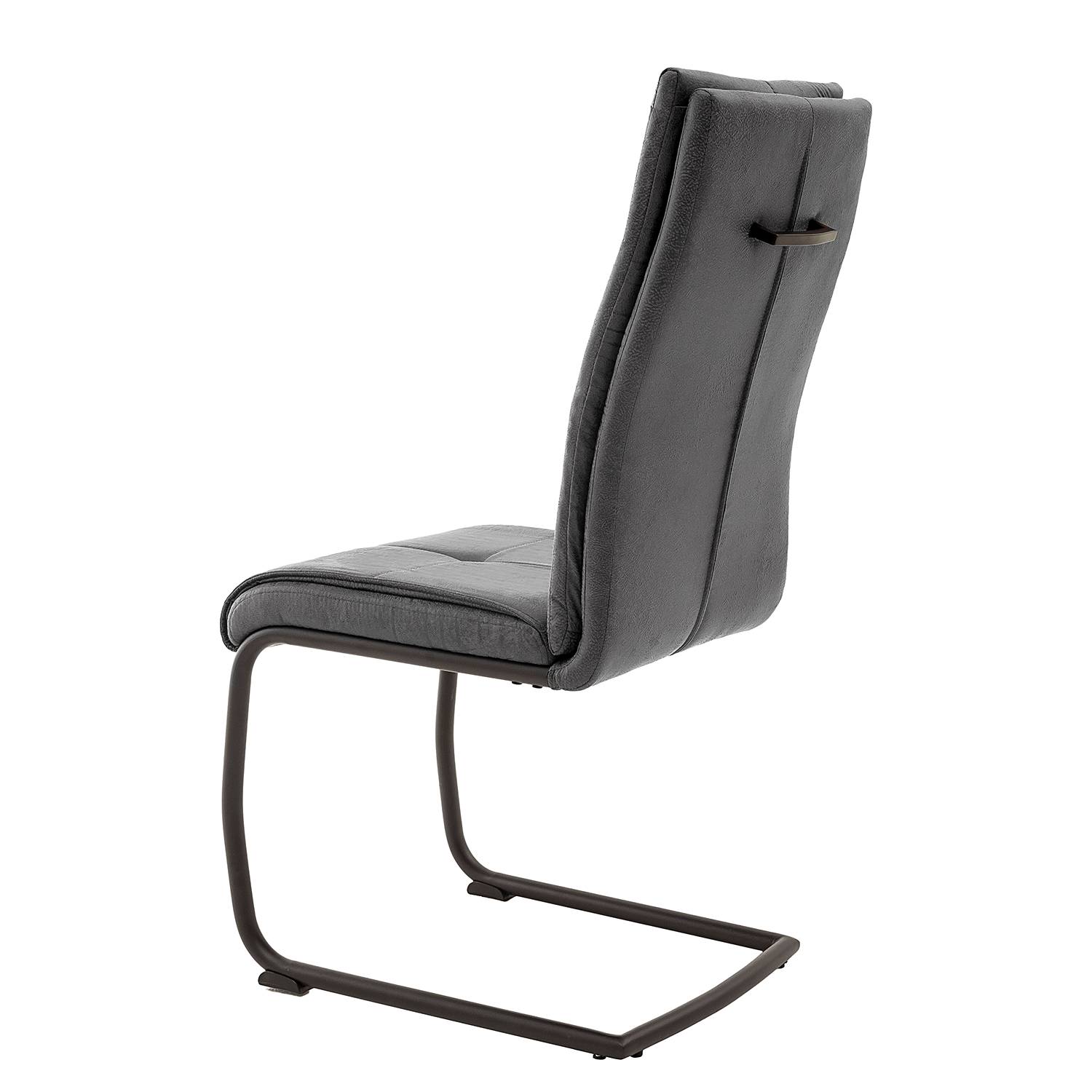 2x Freischwinger Algou Webstoff Eisen Grau Schwarz