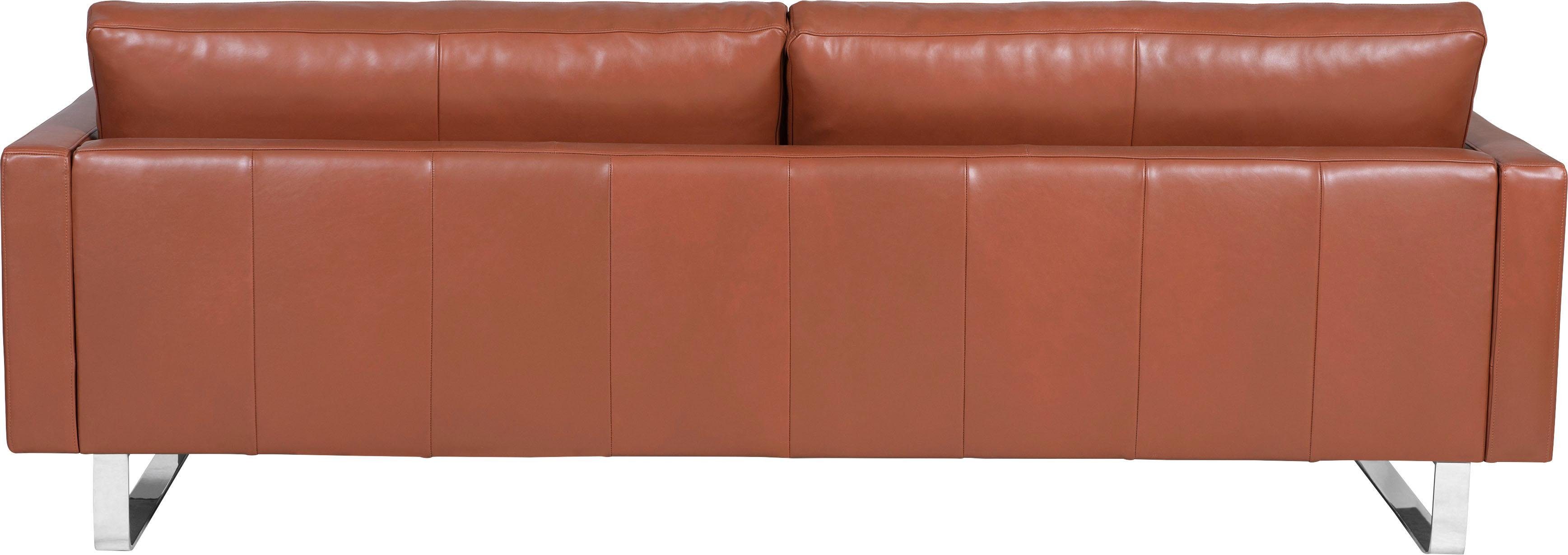 Portobello Sofa 3-Sitzer Saddle-Leder Metall Cognac