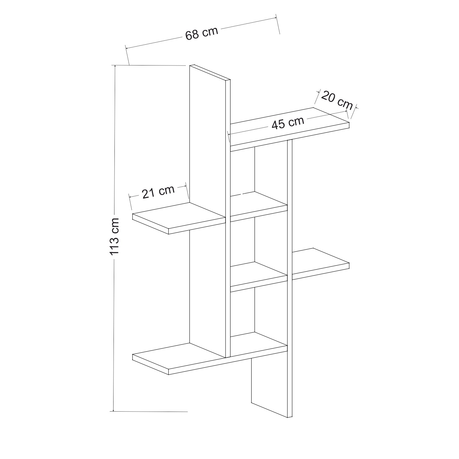 Madagascar Wall Shelf Wood Veneer White