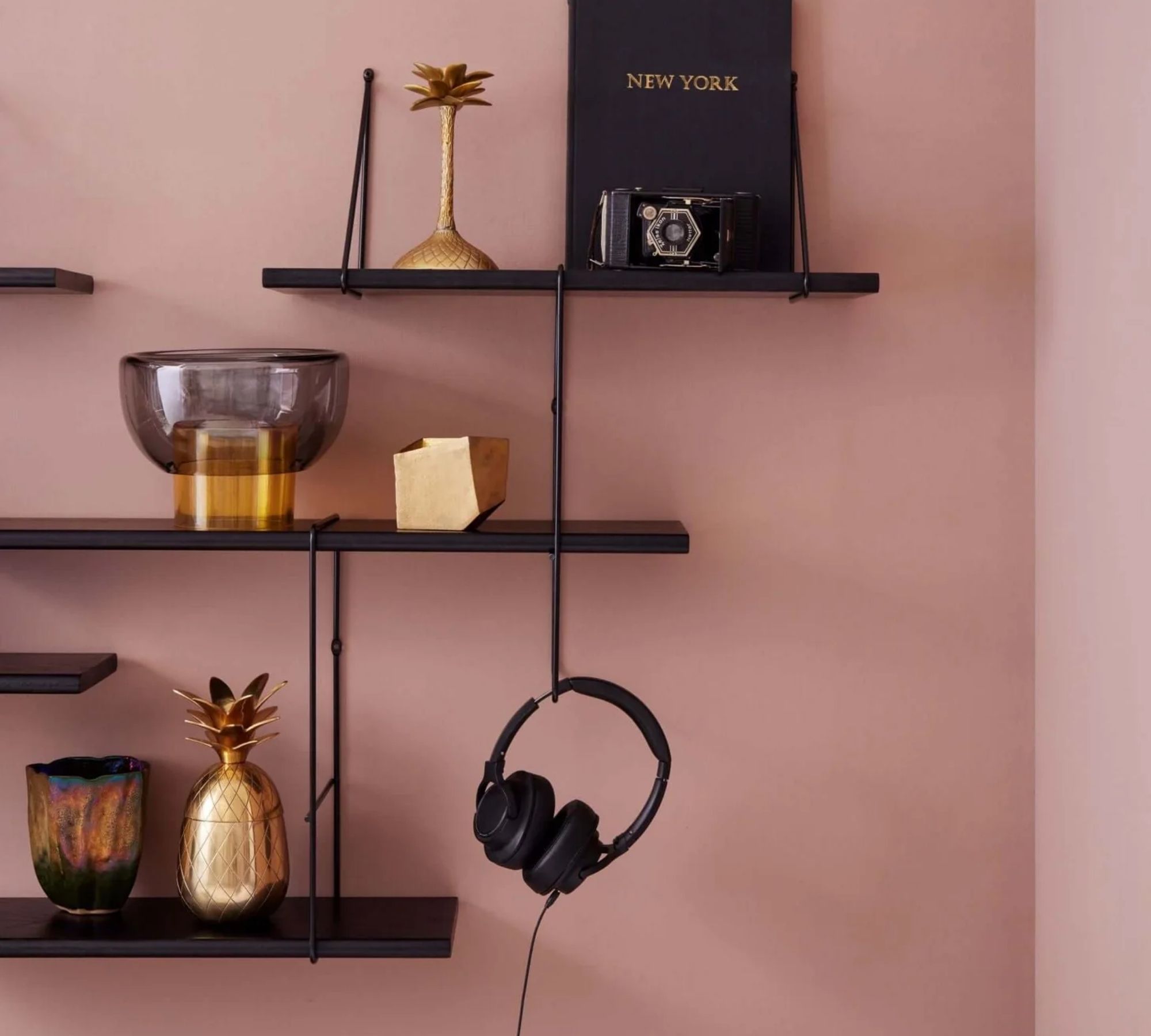 Shrink Shelf Beech Wood Steel Black