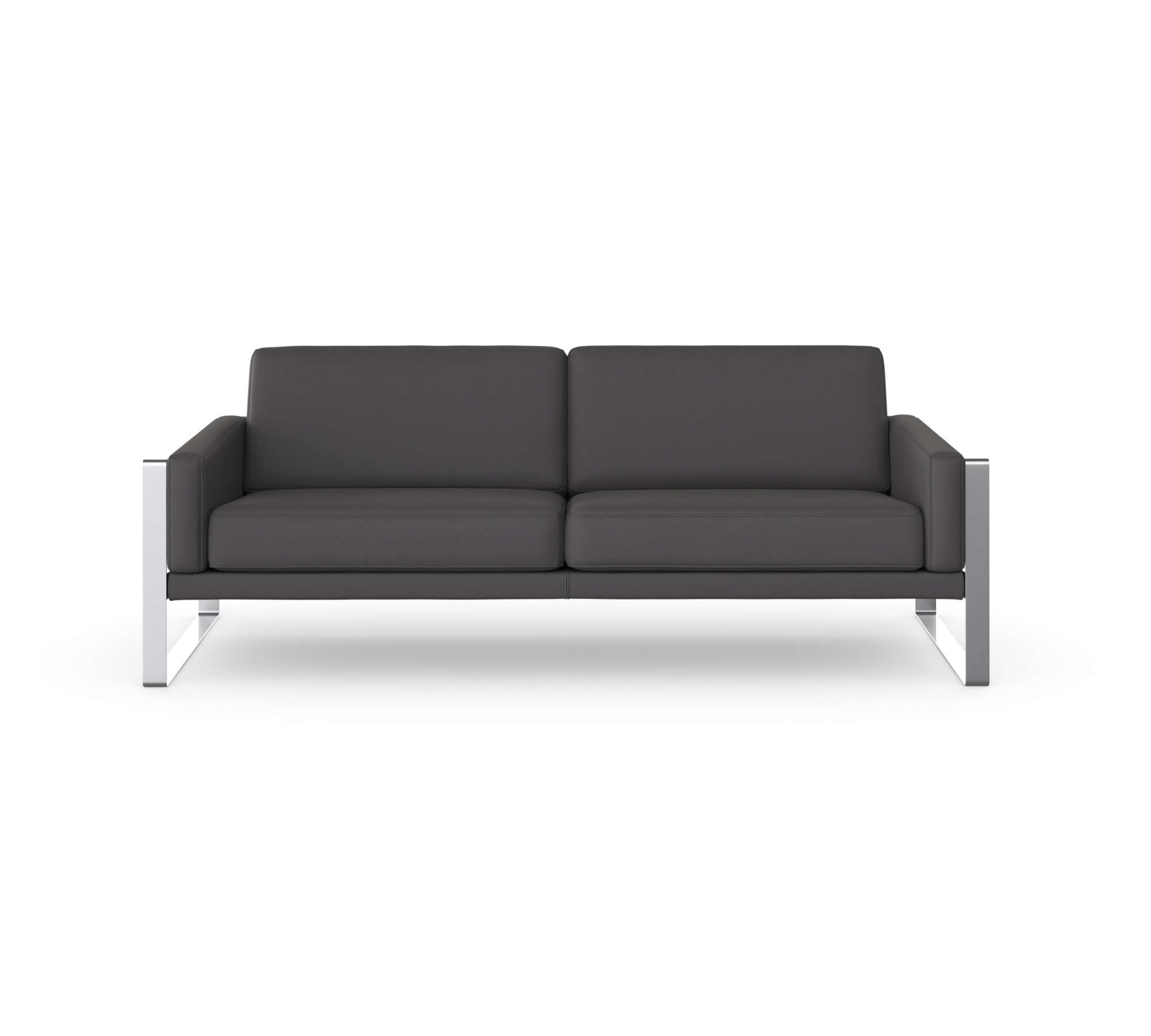 Grau | 3-Sitzer Leder Machalke | Sofa Frame COCOLI