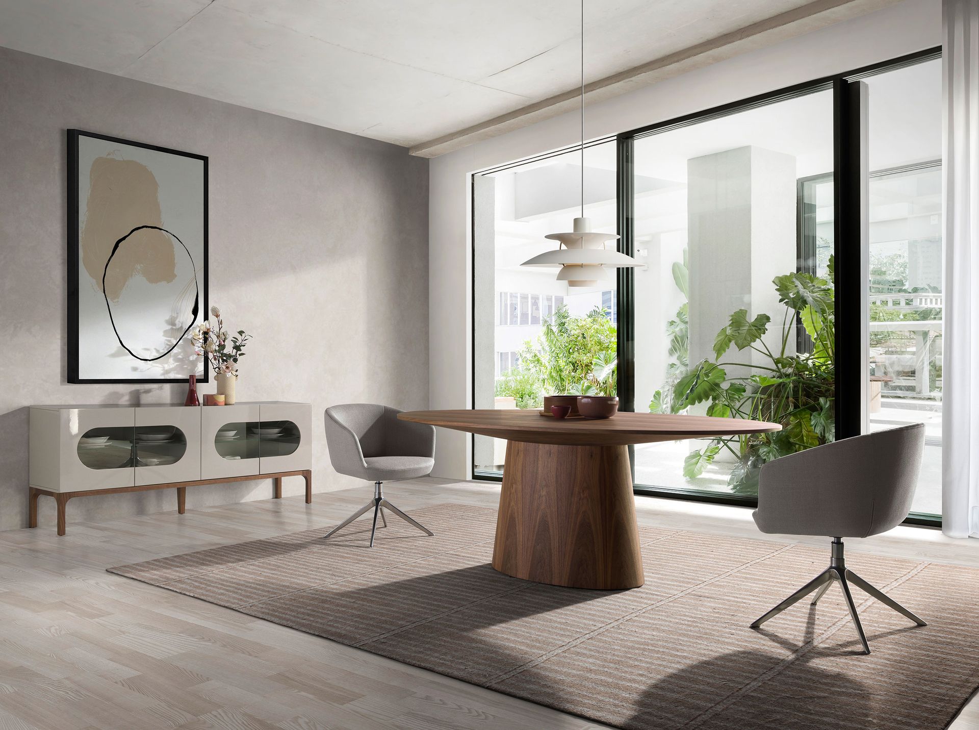 Swivel Chair Textile Grey