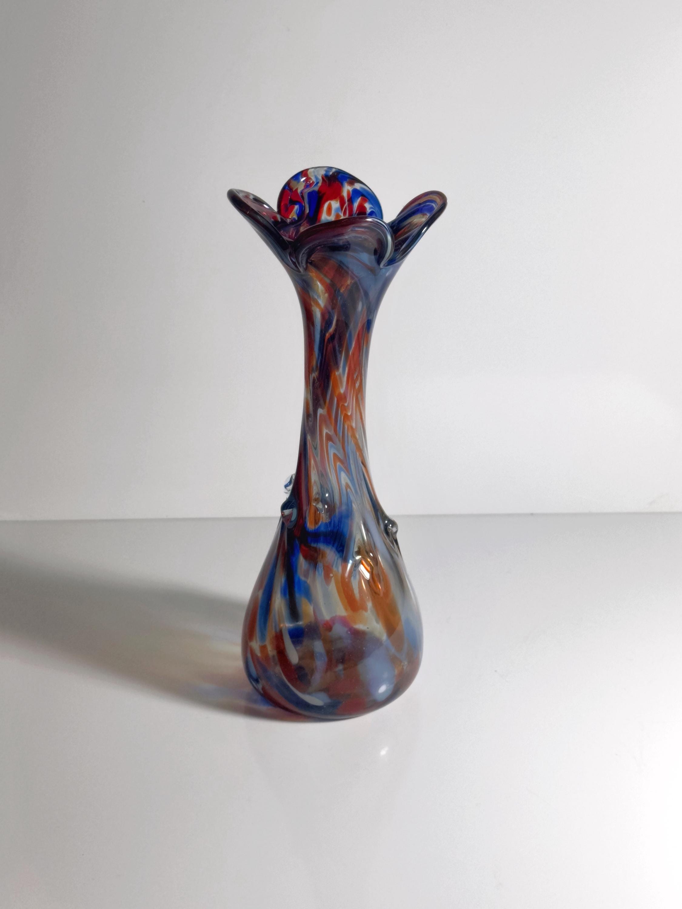 Vaso Vintage Vetro di Murano Multicolore Anni '70