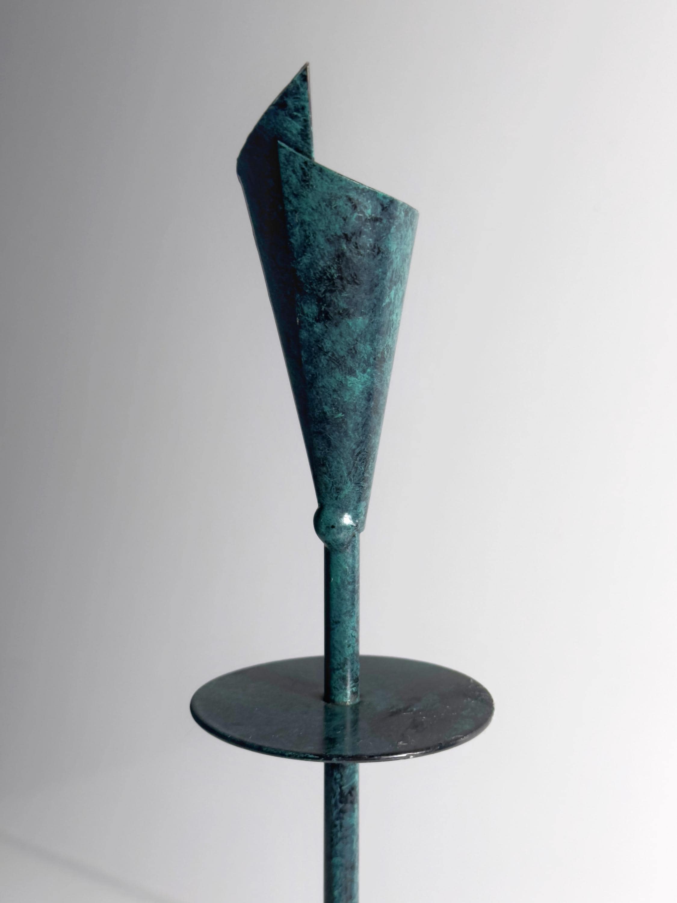 Vintage Candle Holder Metal Turquoise 90s