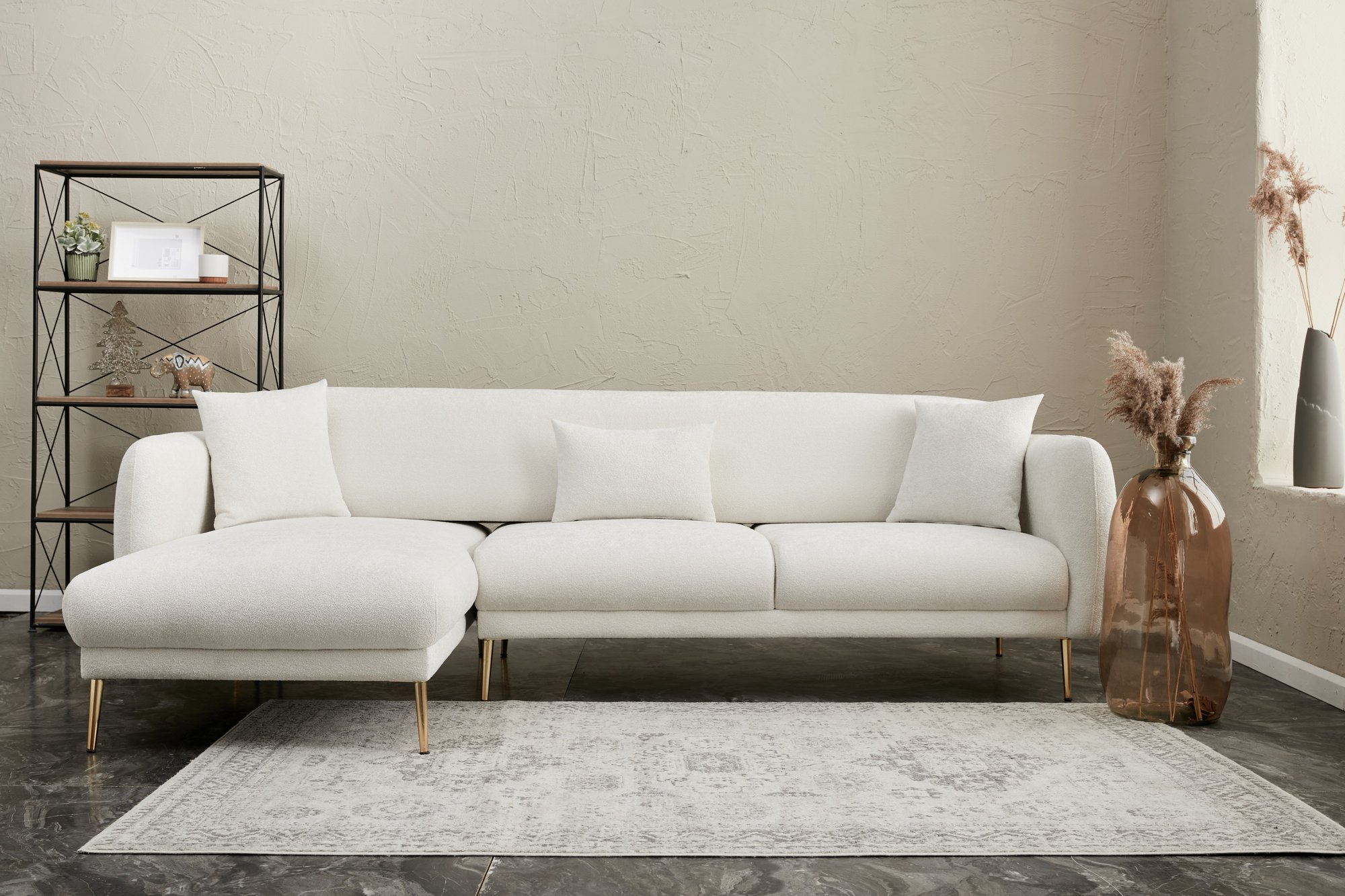 Simena Sofa Récamiere Links Creme