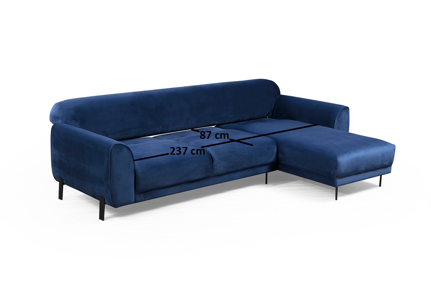 Image Ecksofa Rechts Marineblau