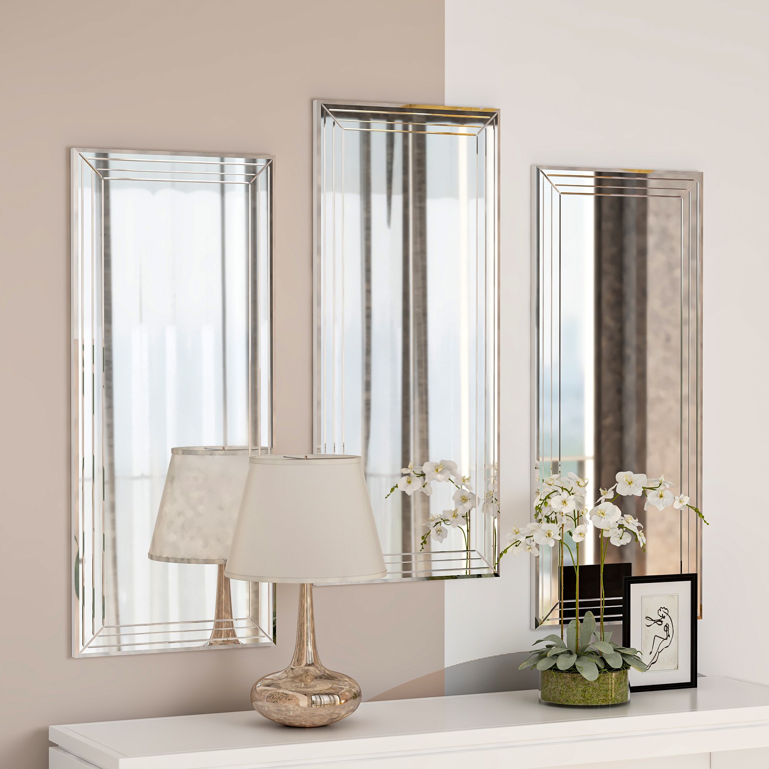 3x Mini Mirror Transparent