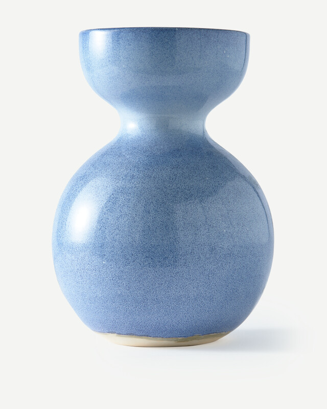 Kugel Vase L Keramik Blau