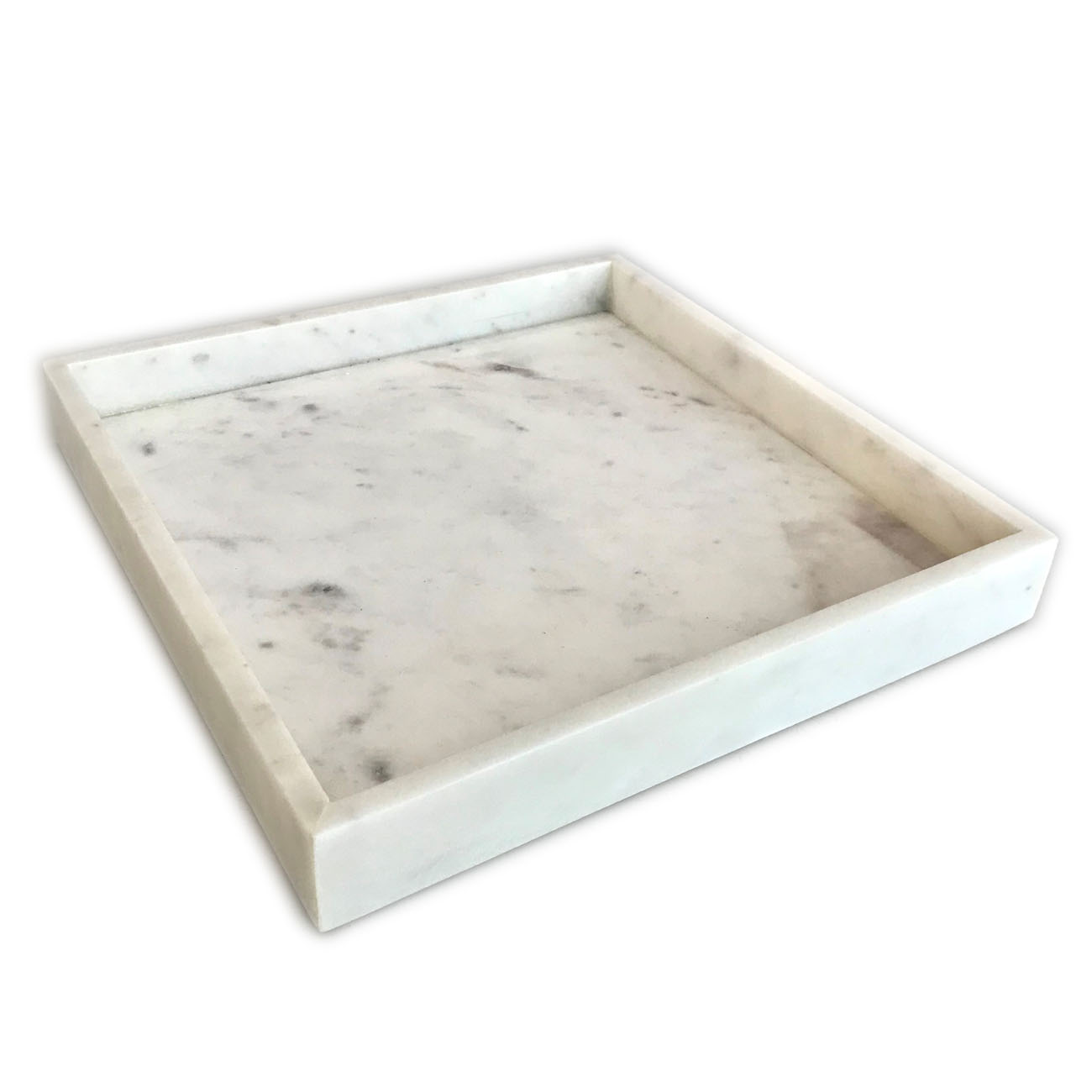 Marble tray square white