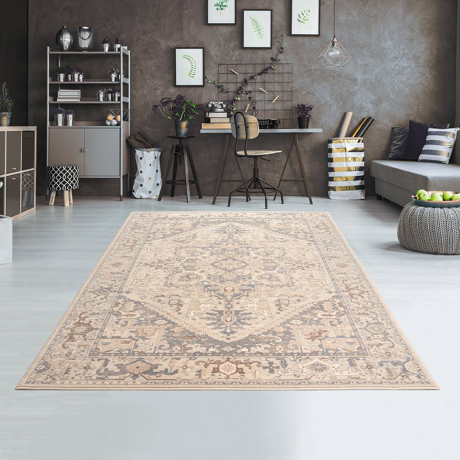 Floresti VII Carpet Pure Wool Beige 80 x 150 cm