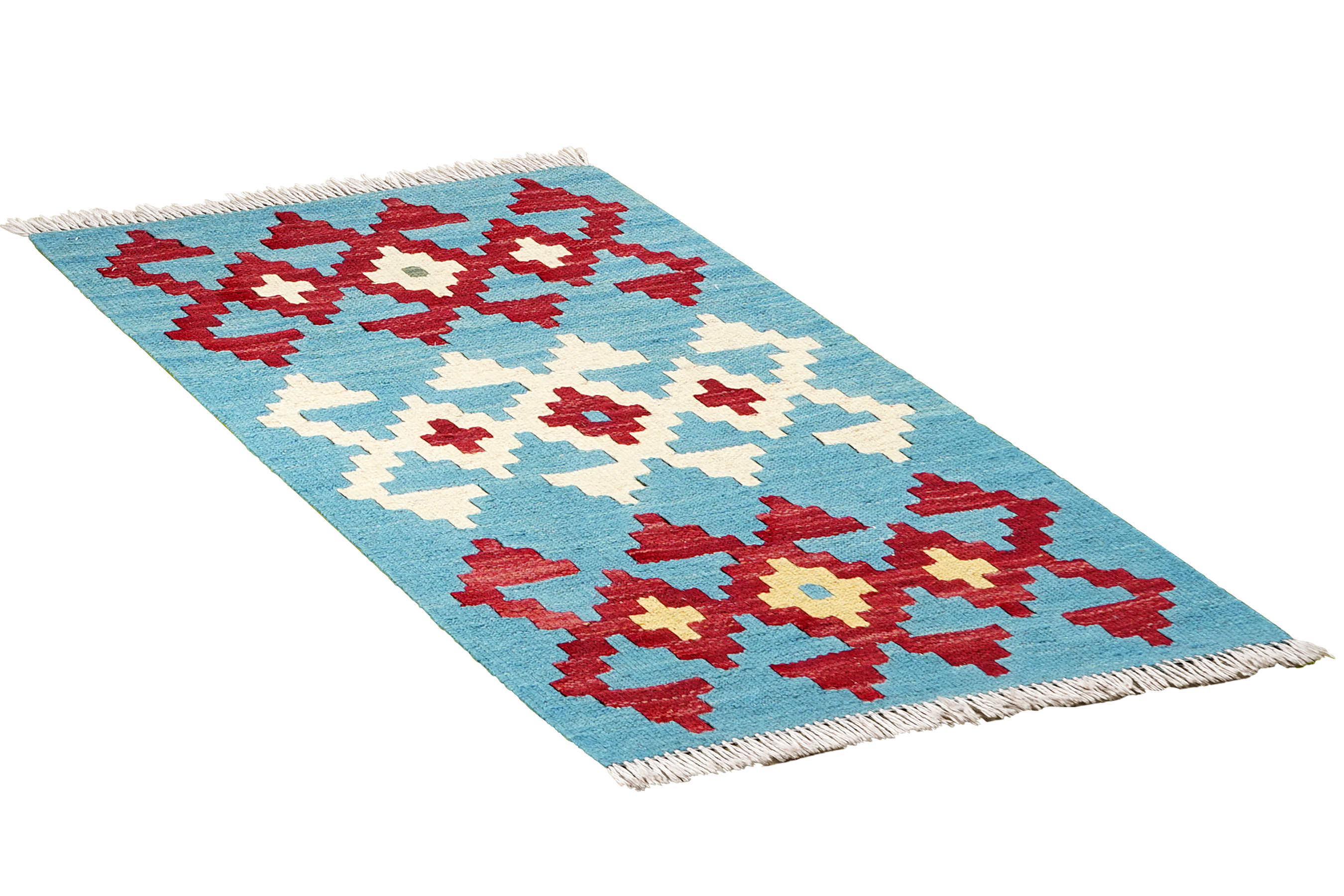 Kilim Gashgai Teppich Wolle Blau