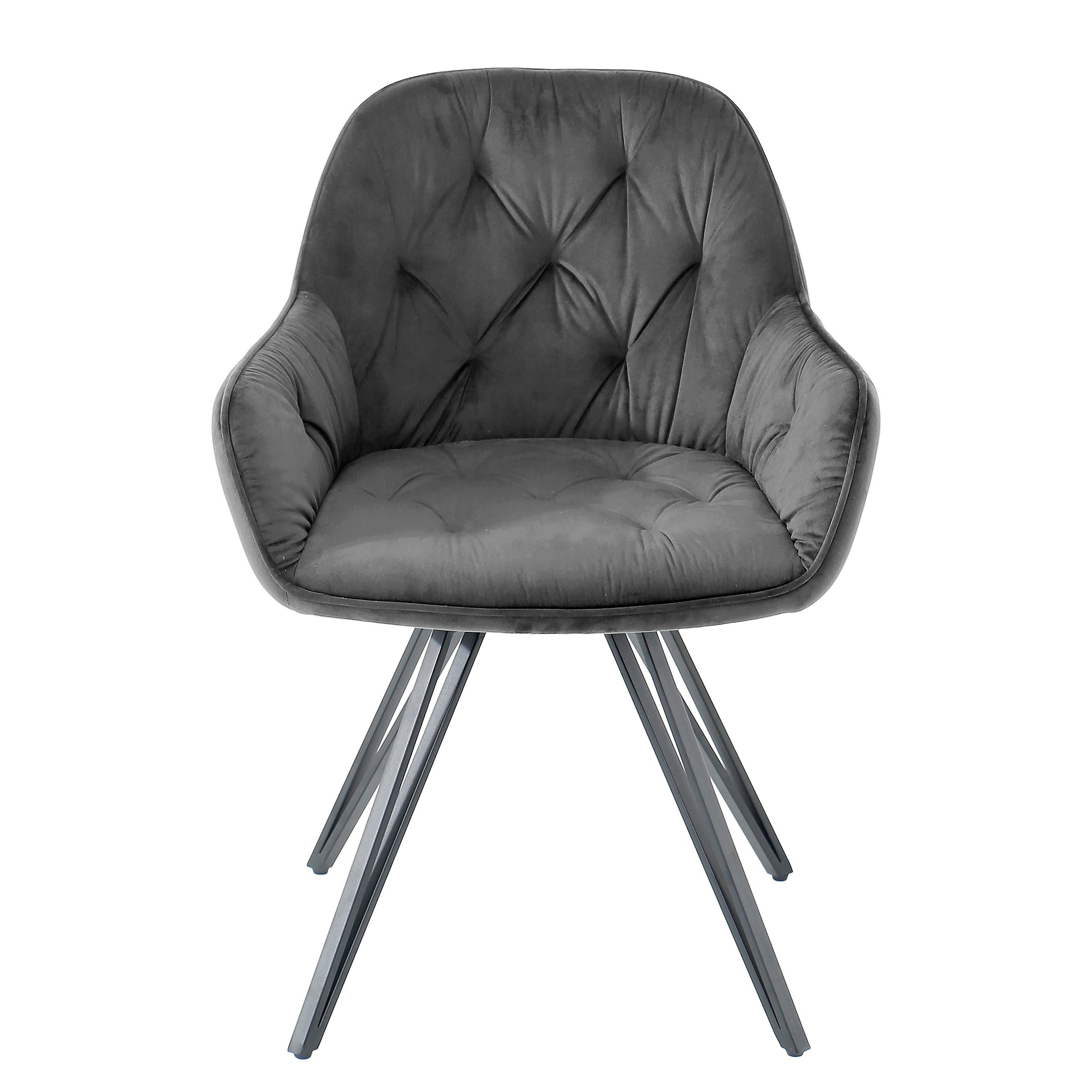 Drehbarer Armlehnenstuhl COIS 2er Set Dunkelgrau