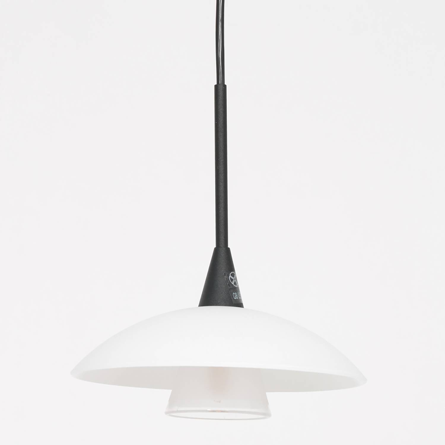 Tallerken IV LED-Pendelleuchte Milchglas Eisen 1-flammig