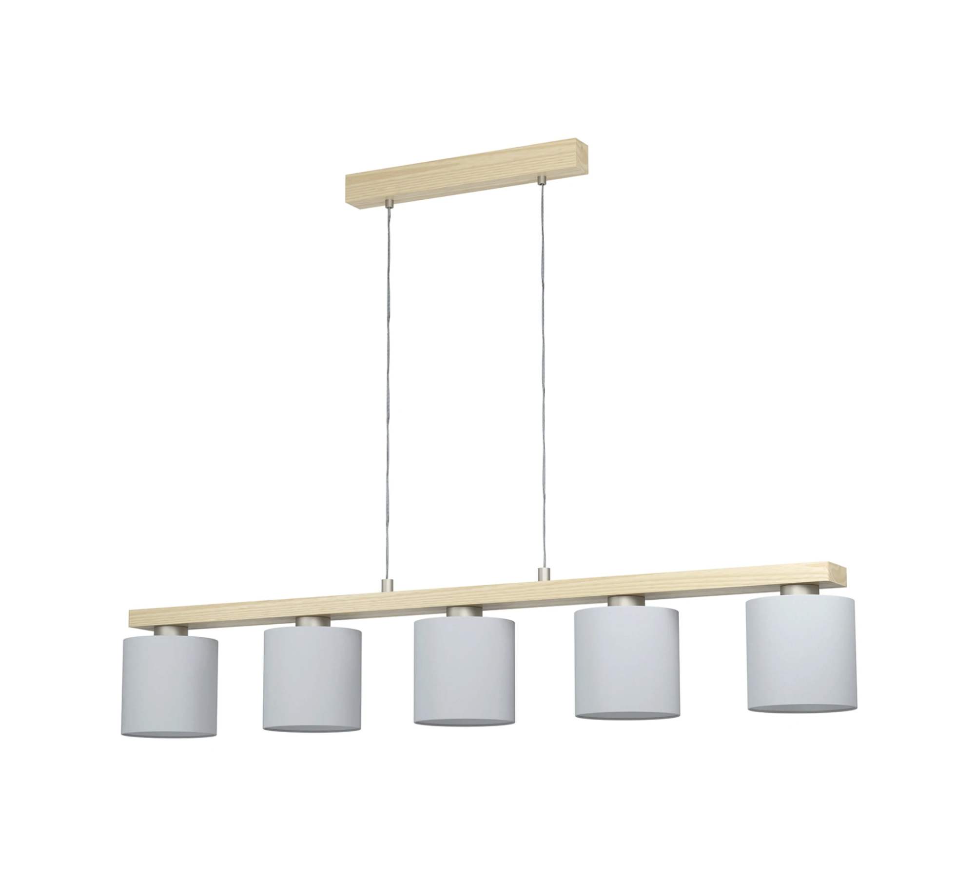 Pendant lamp Castralvo Mixed fabric / Steel 5-light