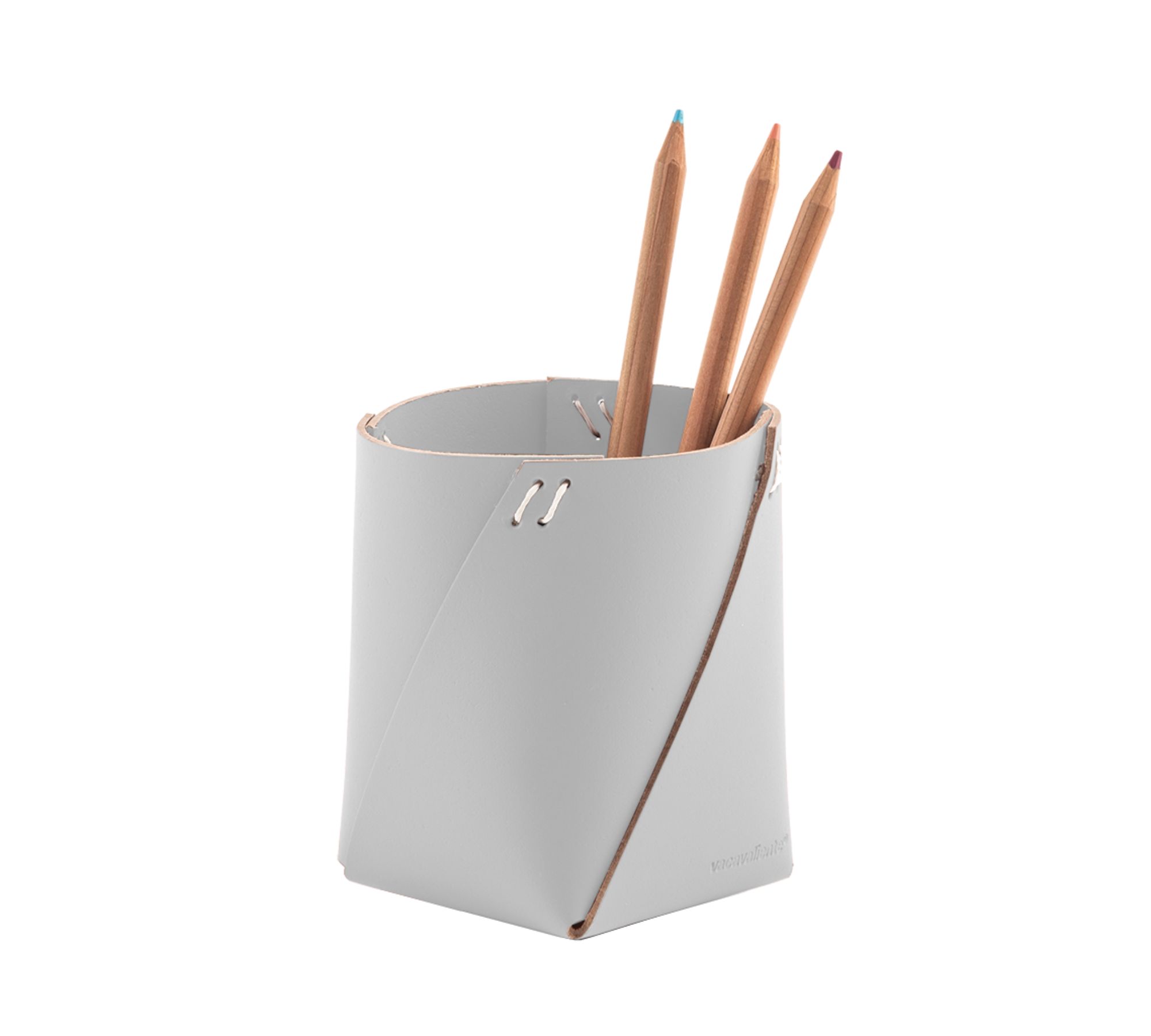 Stiftehalter 100% Recyceltes Leder Grau