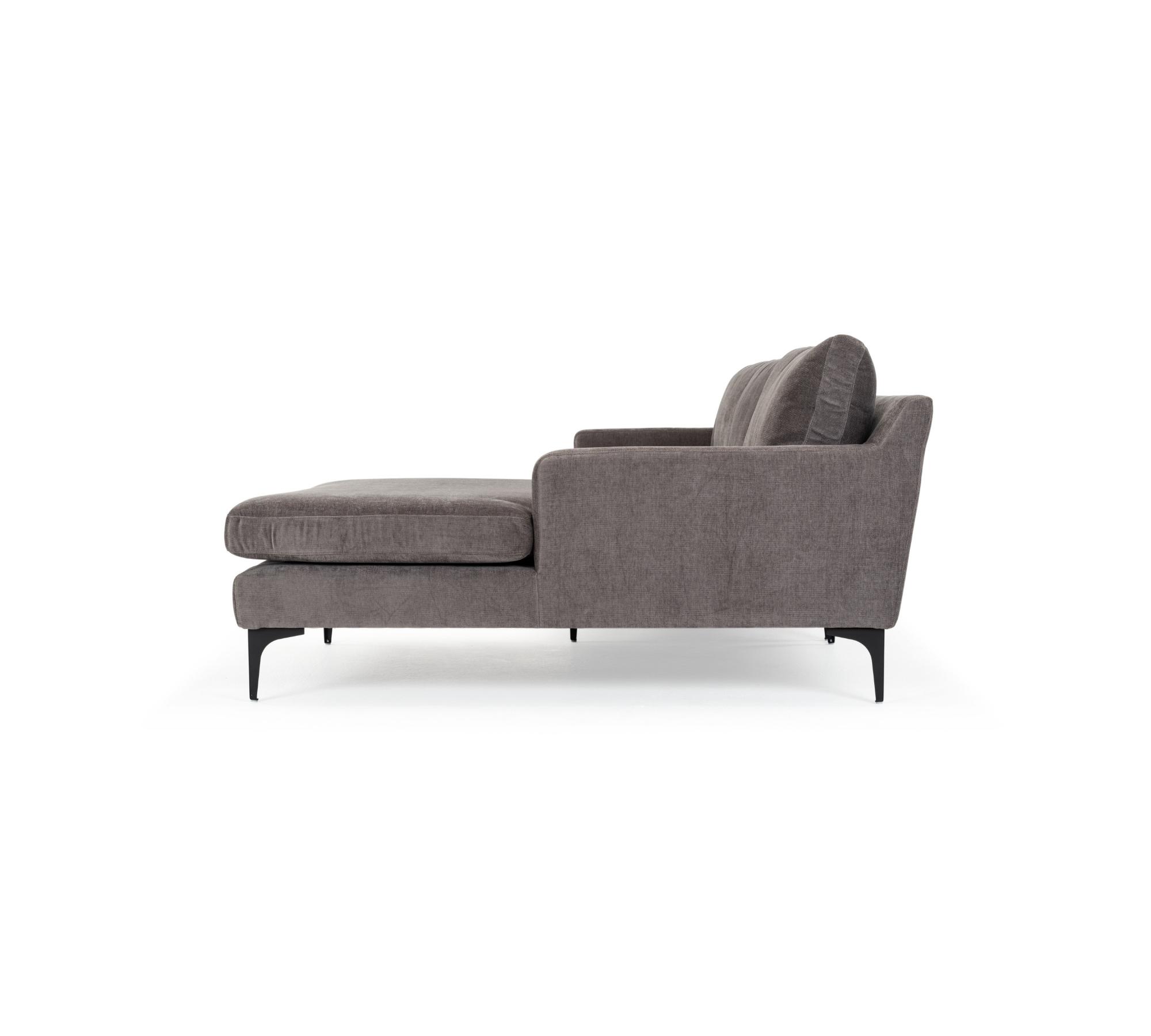 Astha Ecksofa Récamiere Rechts Danny Steel Grey